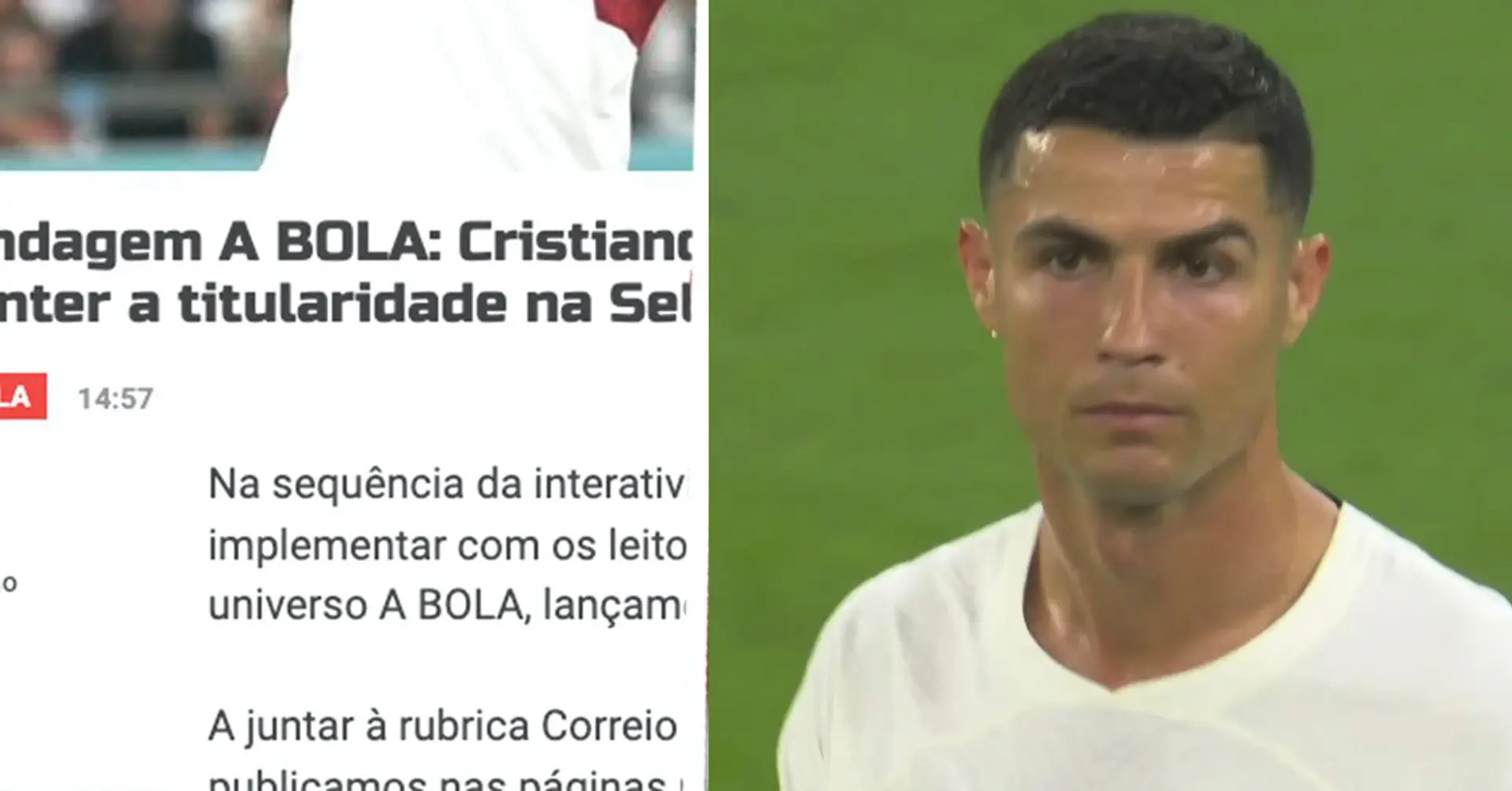 "Sollte Ronaldo in der Startelf bei der WM spielen?": Die portugiesische Zeitung A Bola befragte ihre Leser zum Thema Cristiano - und 70,5% sagten NEIN