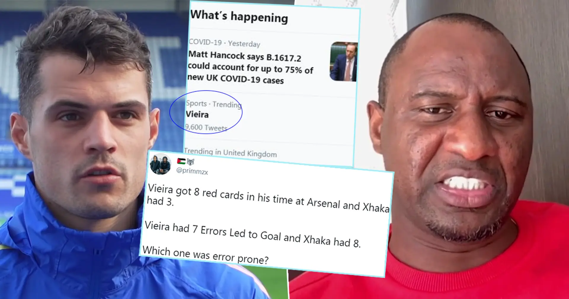 'Lord, give me strength with this fanbase': Gooners lost for words as Xhaka–Vieira comparison goes viral on Twitter