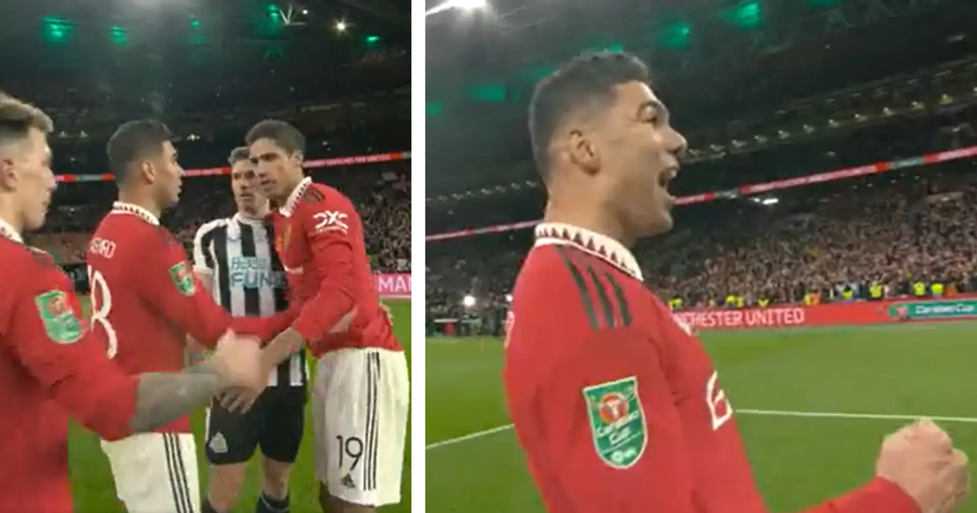 Spotted: Casemiro consoles Newcastle player at FT, then shrieks in delight
