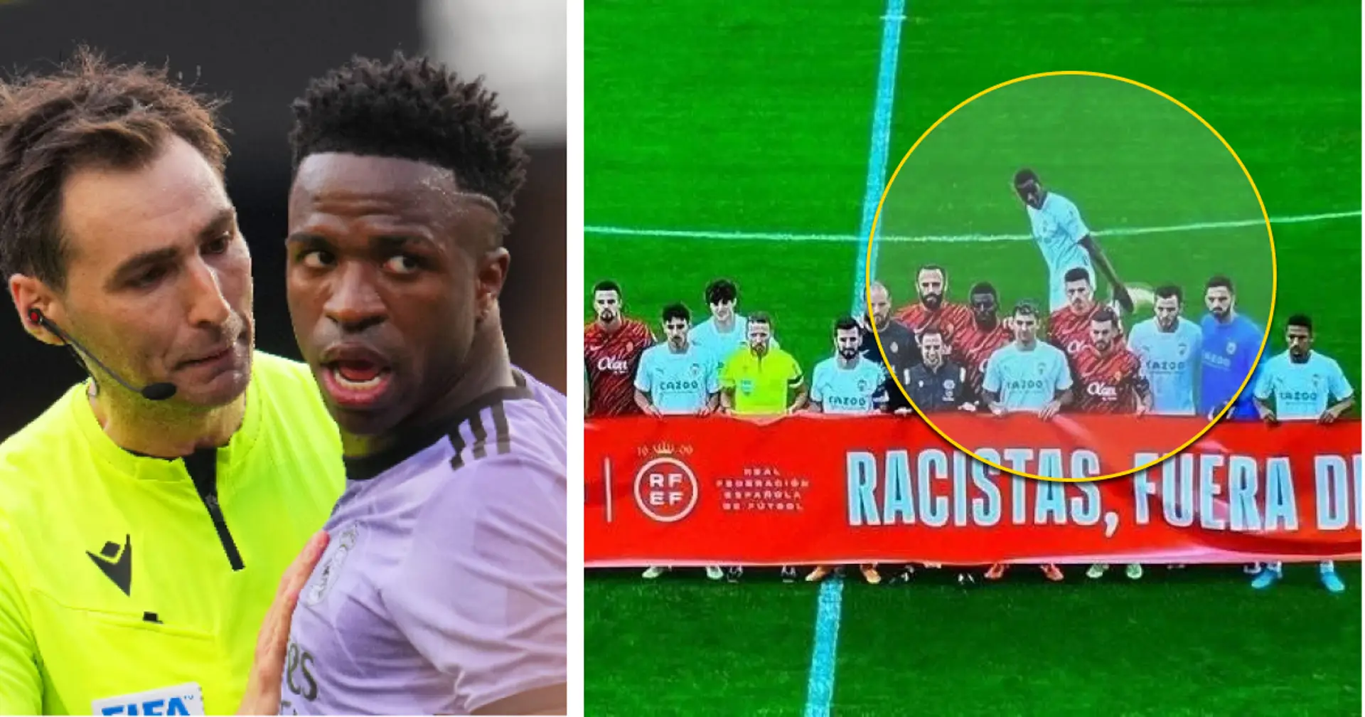 Valencia-Spieler Mouctar Diakhaby weigert sich, ein Anti-Rassismus-Transparent zu halten - als Zeichen des Protests an La Liga