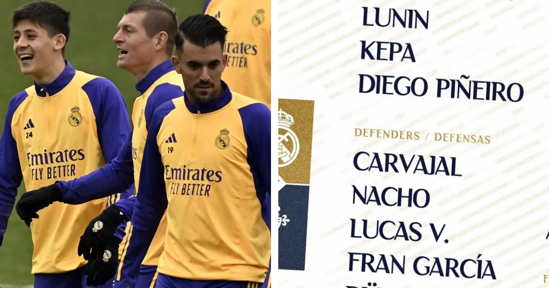 Real Madrid's squad for Celta Vigo clash revealed 