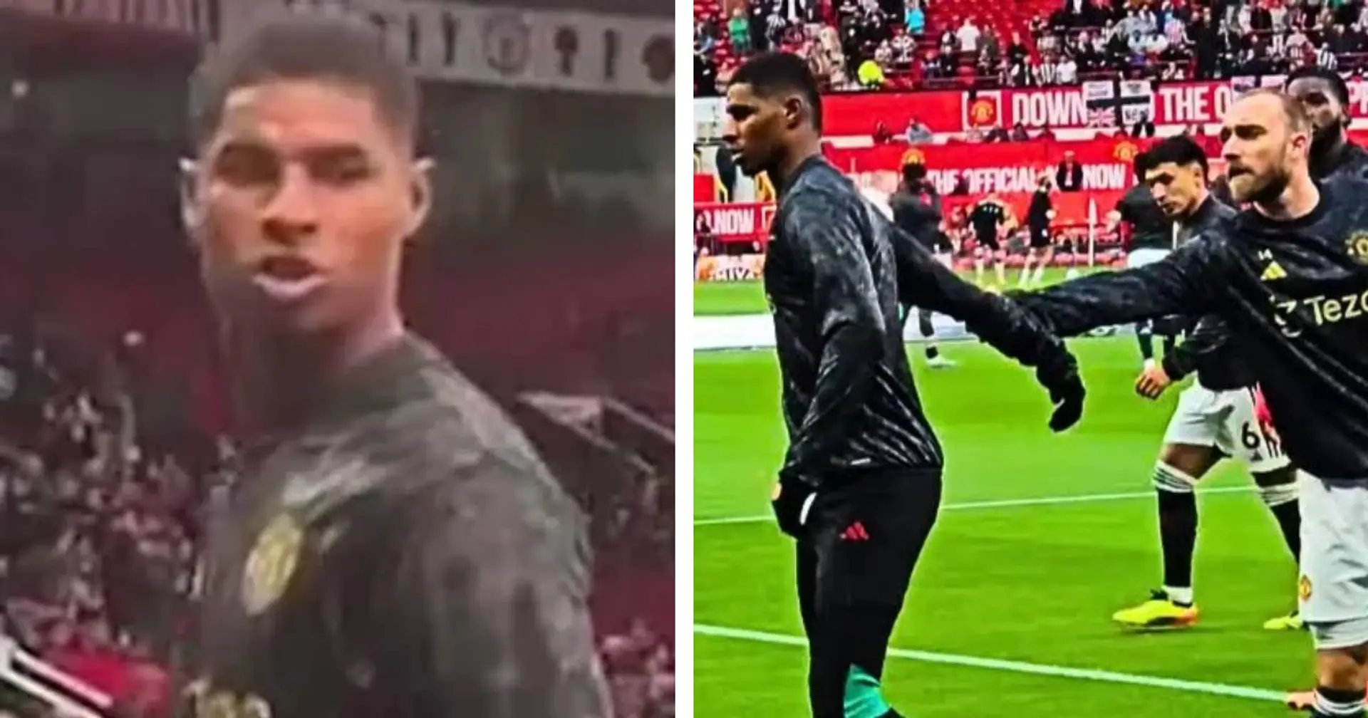 Marcus Rashford involved in war of words with Man United fan at Old Trafford             
