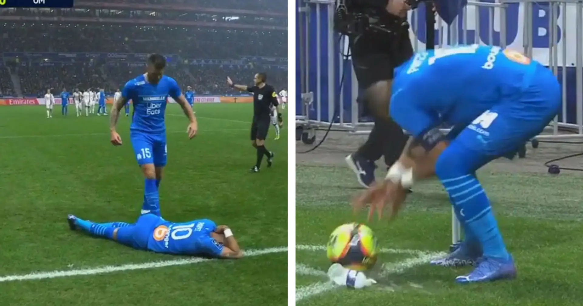 Marseille-Lyon game suspended after Dimitri Payet hit on the head by bottle