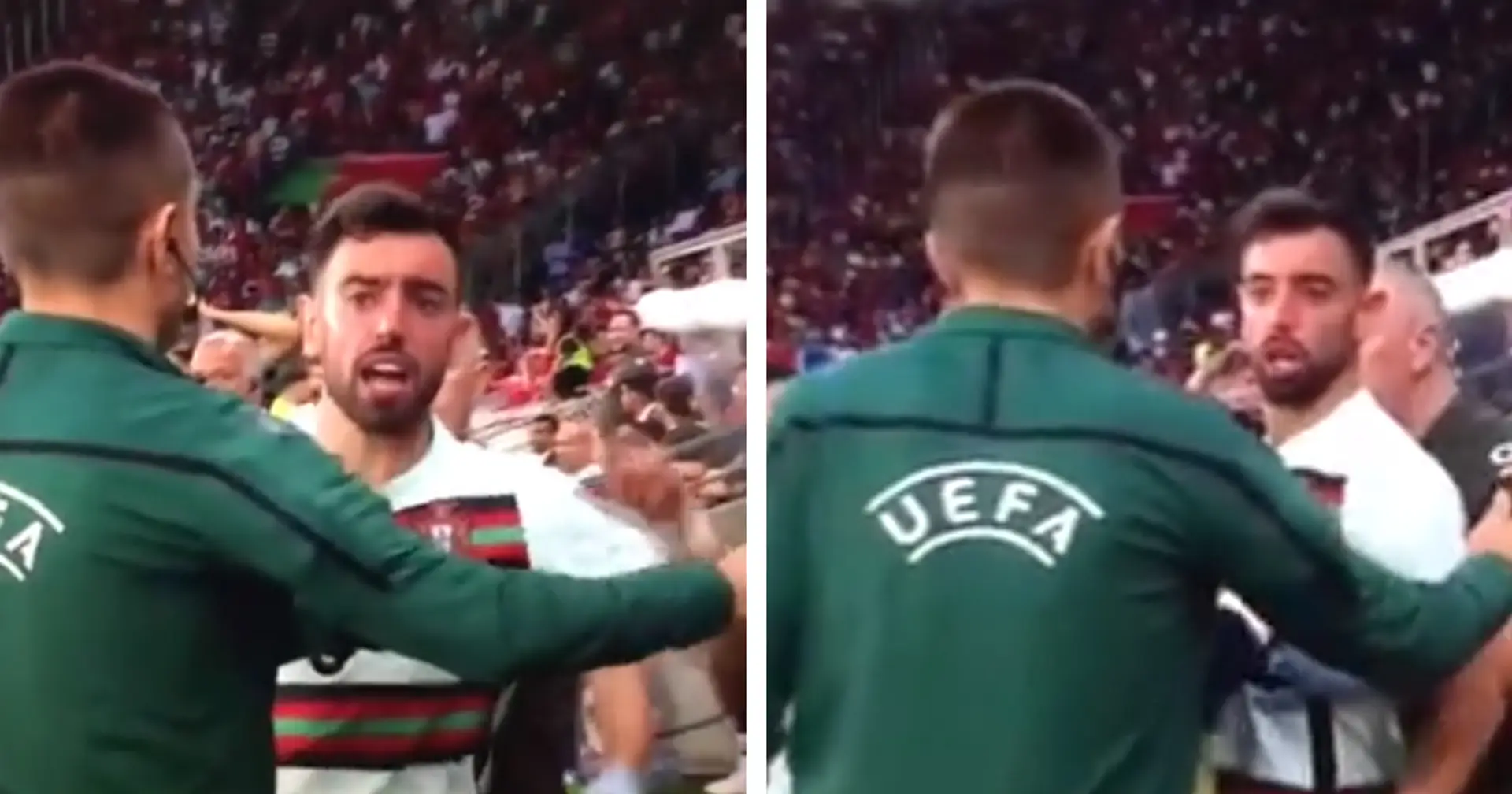 Caught on camera: Bruno Fernandes shouts 'f*** you' to Switzerland bench during Nations League defeat