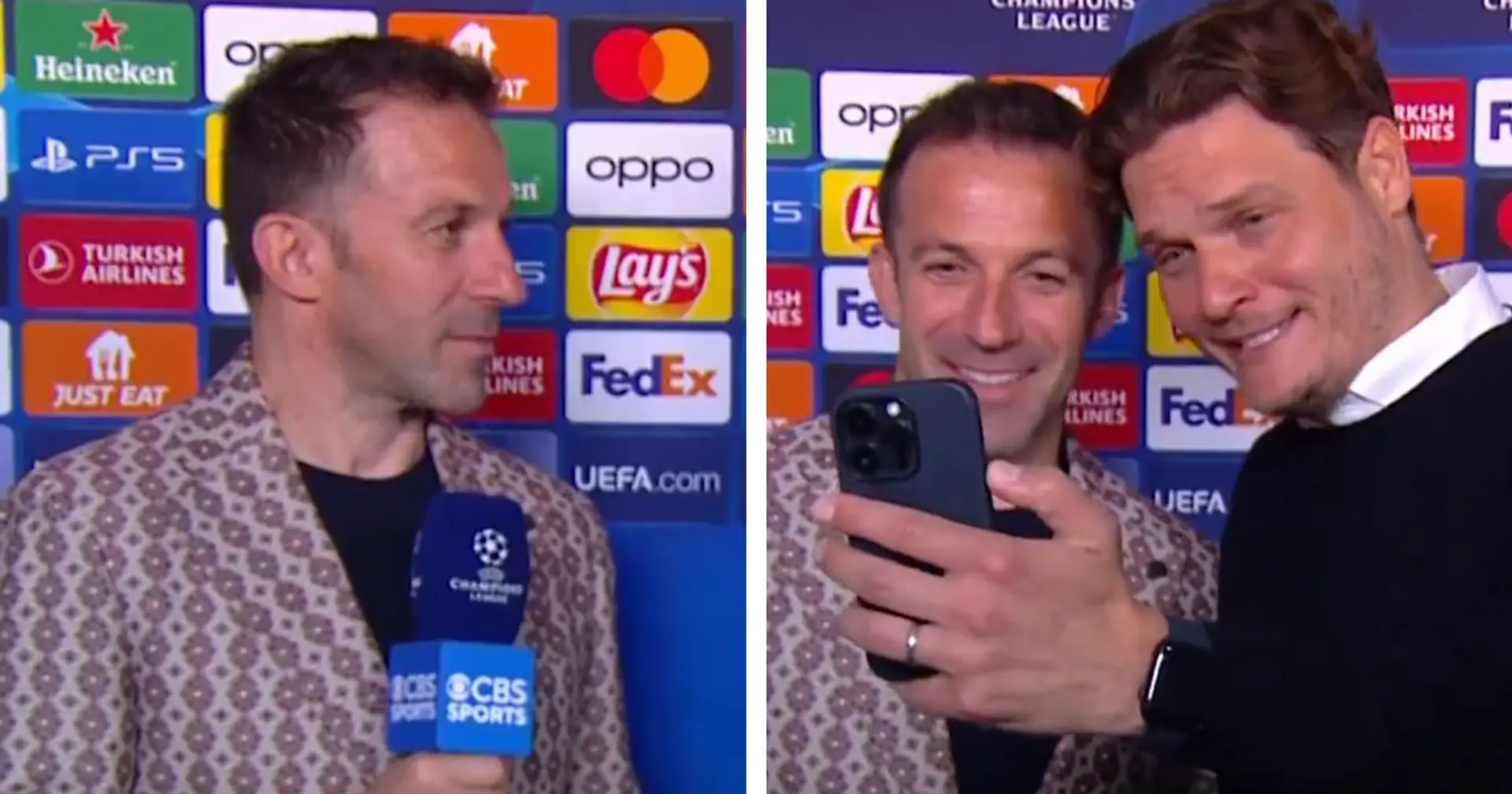 "Così leggenda che anche gli allenatori gli chiedono un selfie": il siparietto tra Del Piero e Terzic del BVB è virale