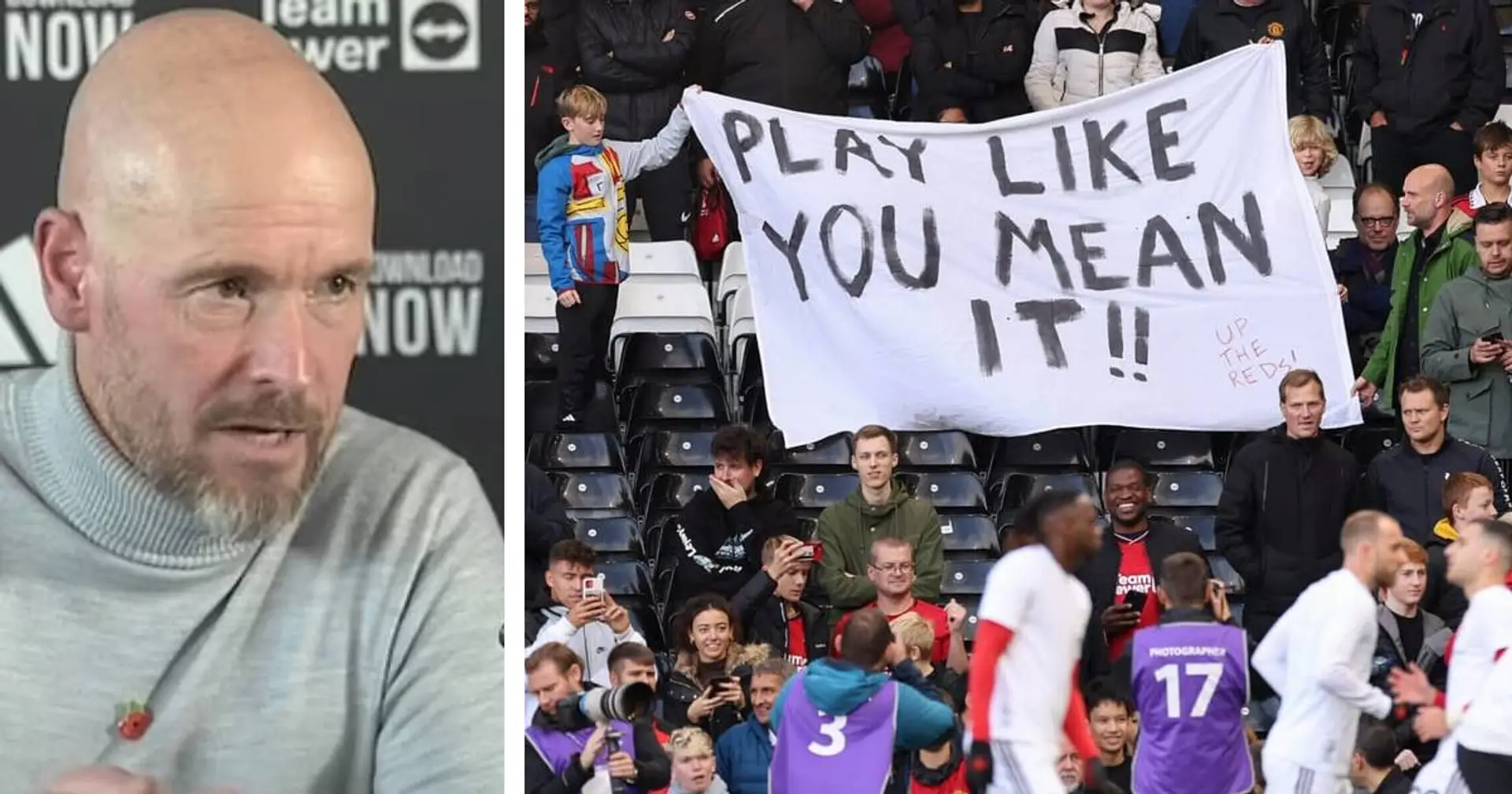 Erik ten Hag on 'Play Like You Mean It' banner: 'Players can put more effort in winning'