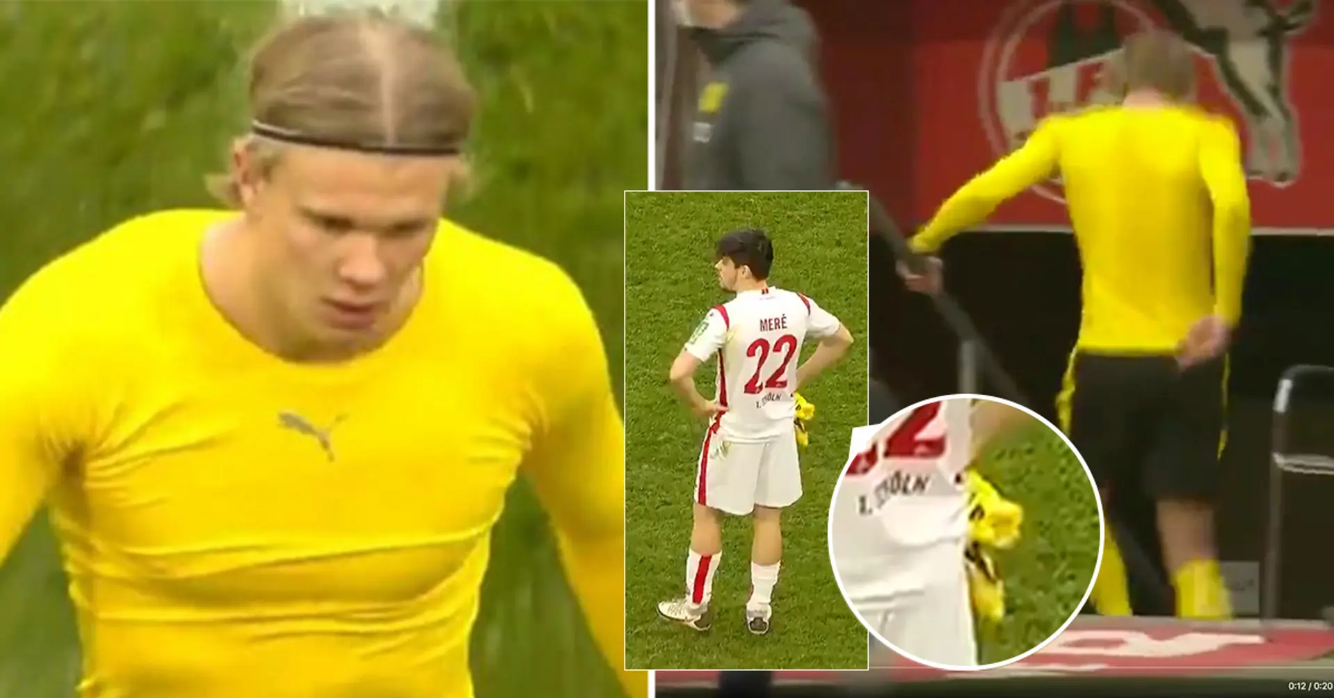 Angry Haaland storms off the pitch, throws his shirt at Koln player after scoring twice