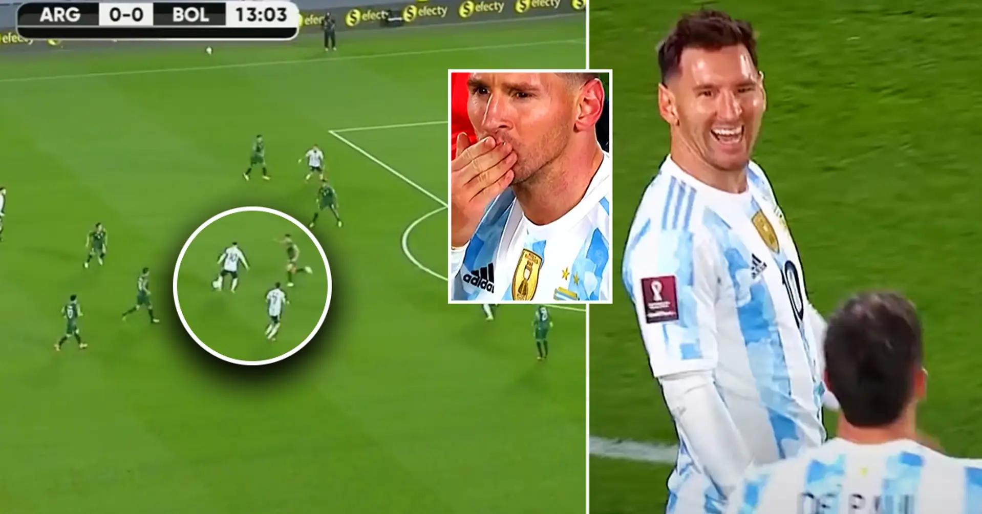 Leo Messi schießt ein erstaunliches Tor für Argentinien: Er tunnelt den Verteidiger und feuert dann eine Rakete ab