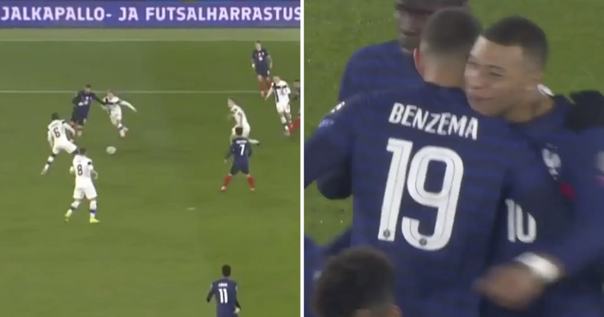 Benzema links up with Mbappe again to score stunning goal for France