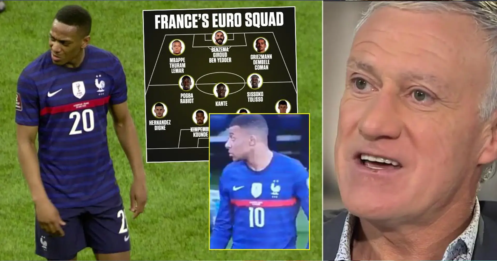 El seleccionador de Francia, Didier Deschamps, revela por qué no incluyó a Anthony Martial en la selección de la Eurocopa 2020