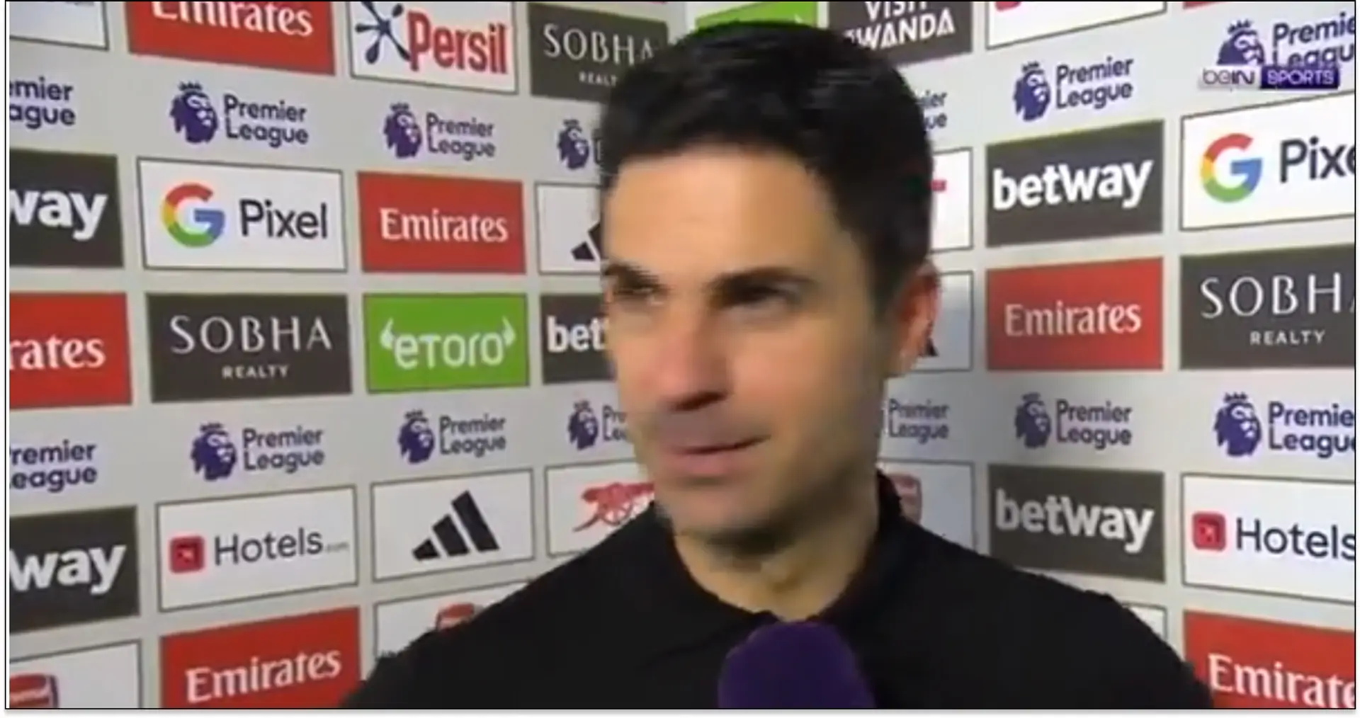 Arteta gives hilarious answer when asked about his booking v Brighton