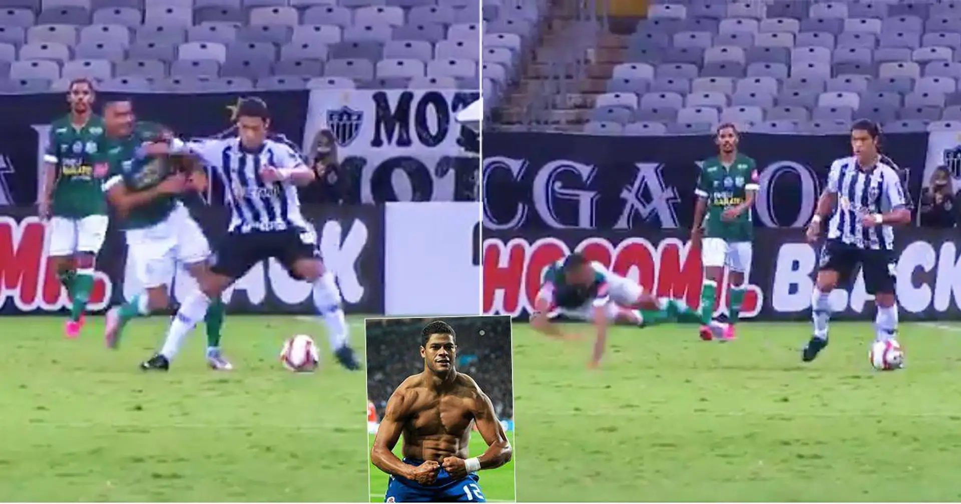 Hulk torna in Brasile e al debutto con l'Atletico Mineiro fa volare l'avversario con una spallata 