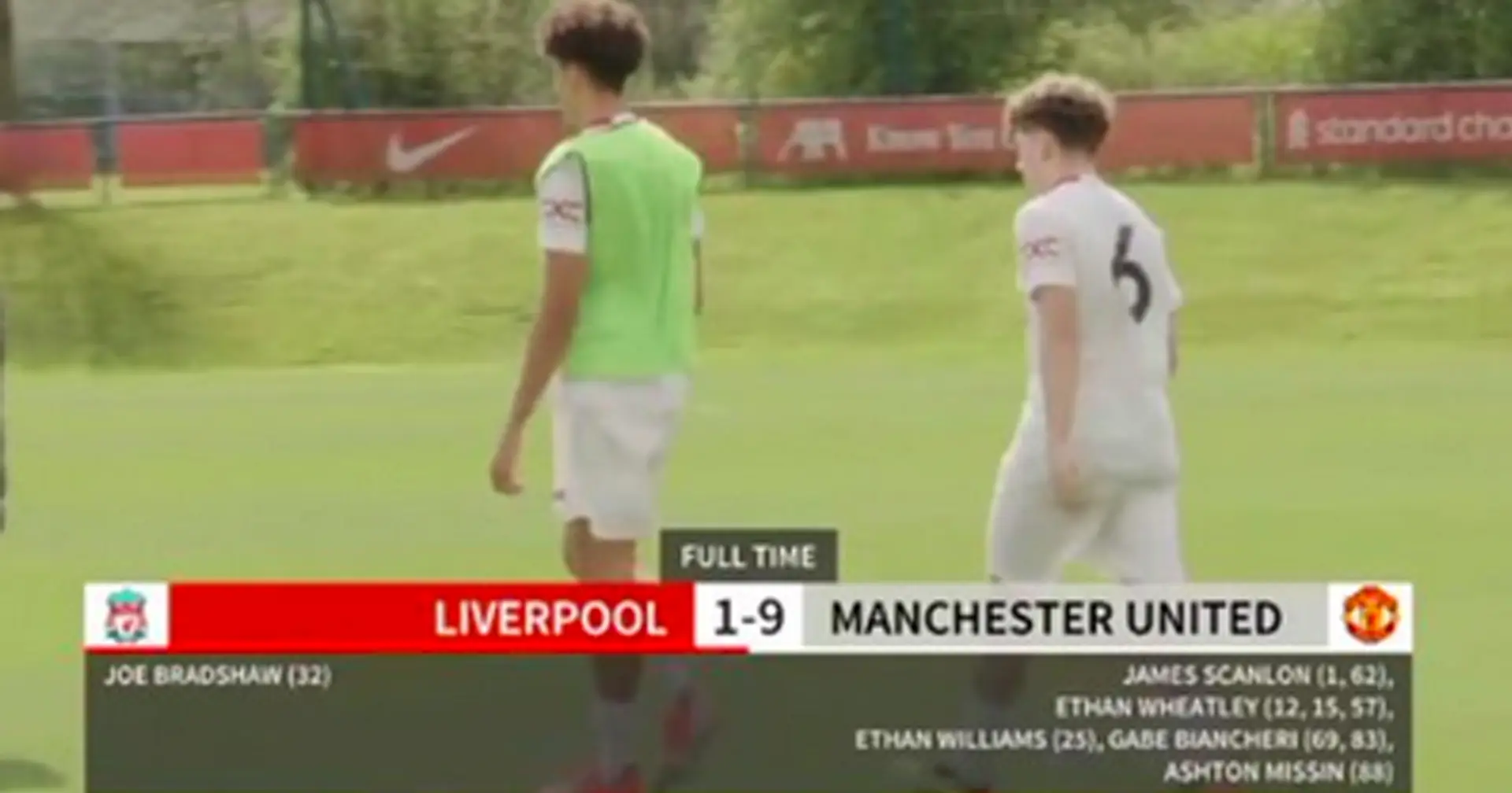 Man United thrash Liverpool 9-1 in U18 Premier League