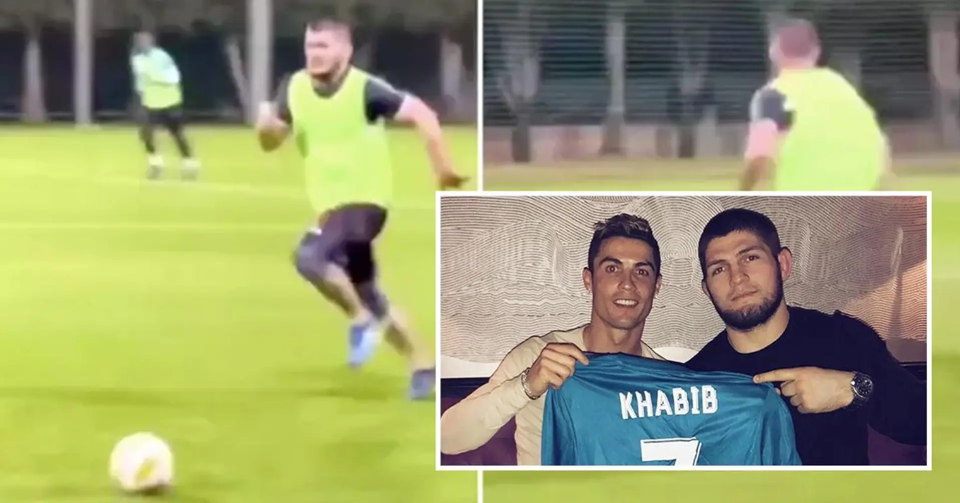 Khabib zeigt 99 Tempo, als er mit Mailand-Legende Seedorf in Dubai Fußball spielt