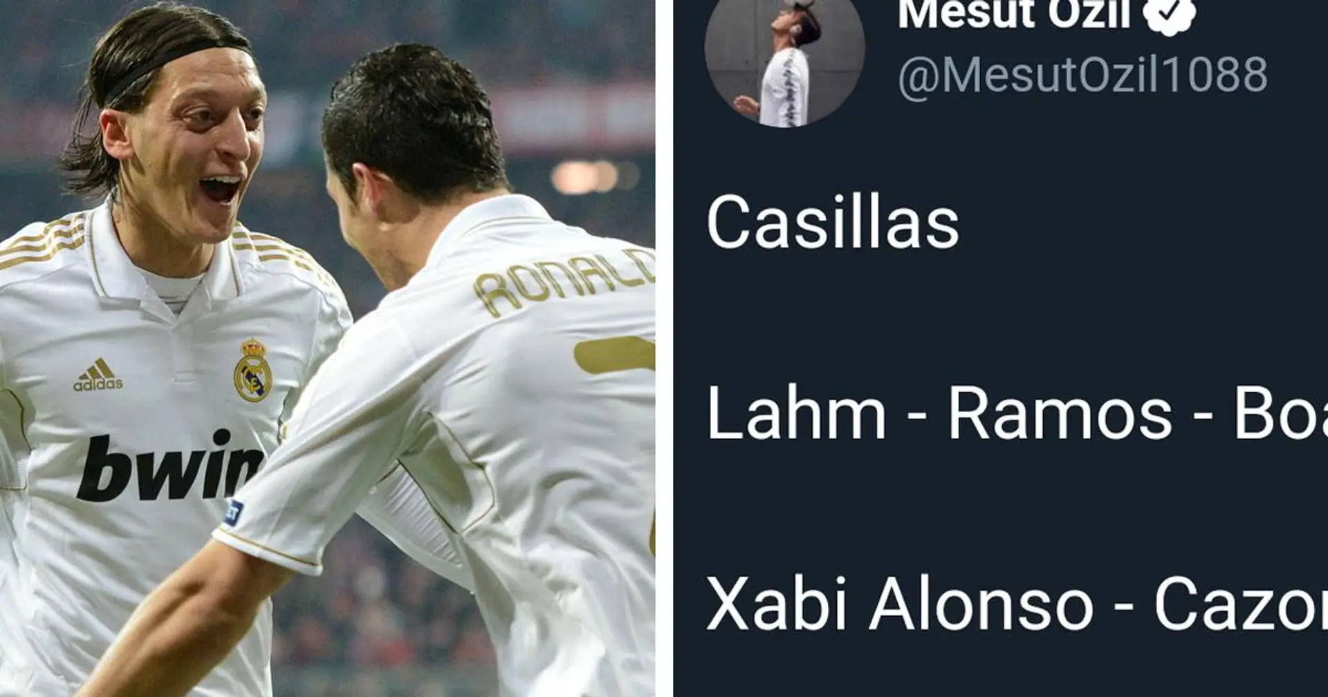 Ozil nombra a 8 excompañeros del Madrid en el XI de sus sueños