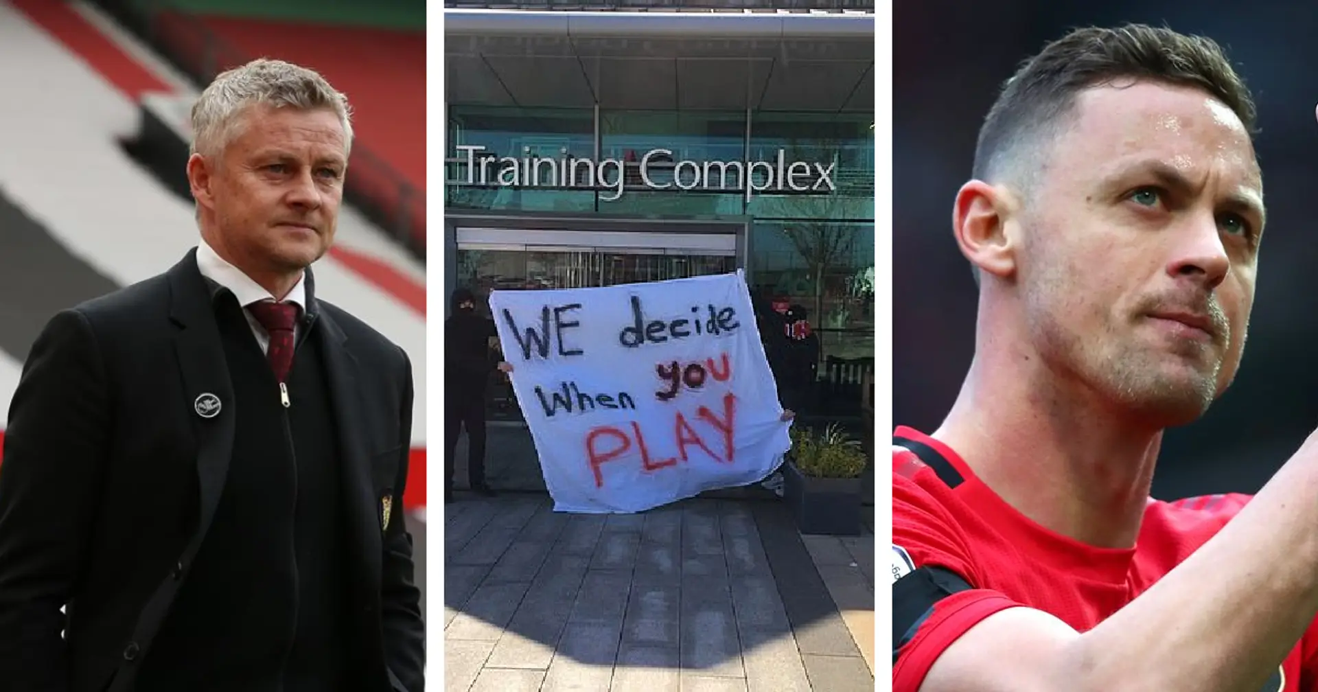 Solskjaer, Matic & 2 more speak to protesters at Carrington, move 'appreciated' by fans