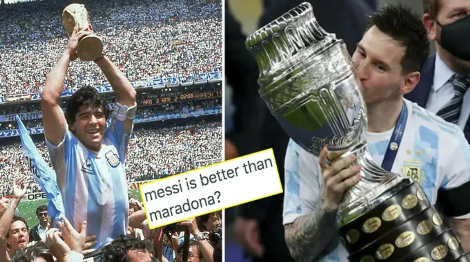 ¿Quién es mejor: Messi en la Copa América 2021 o Maradona en el Mundial de 1986? Tú preguntaste, nosotros respondimos
