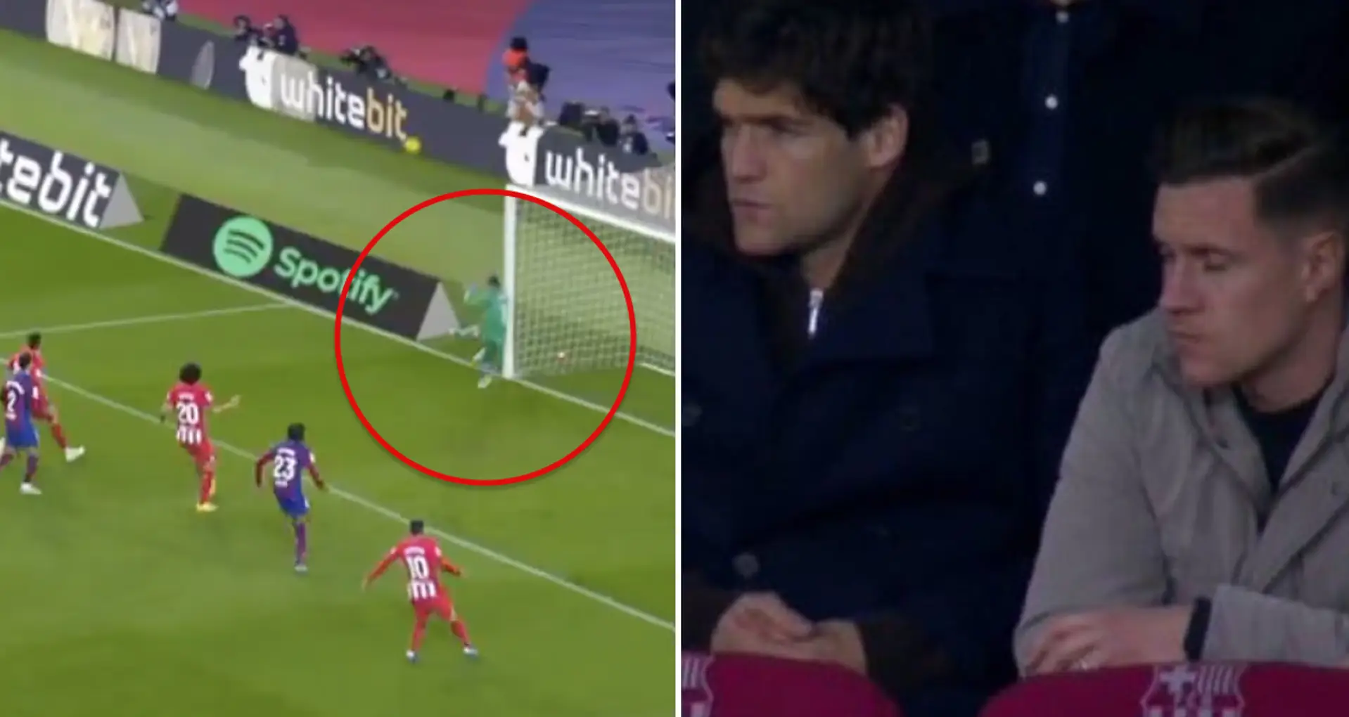 Visto: La reacción de Ter Stegen a la parada en el último minuto de Iñaki Peña ante el Atleti