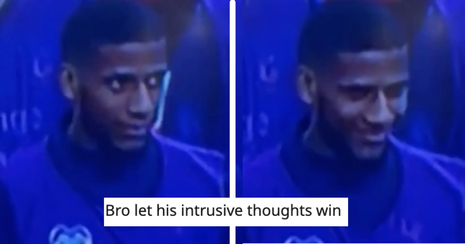 Jean-Clair Todibo chuckling during France's minute of silence for murdered teacher