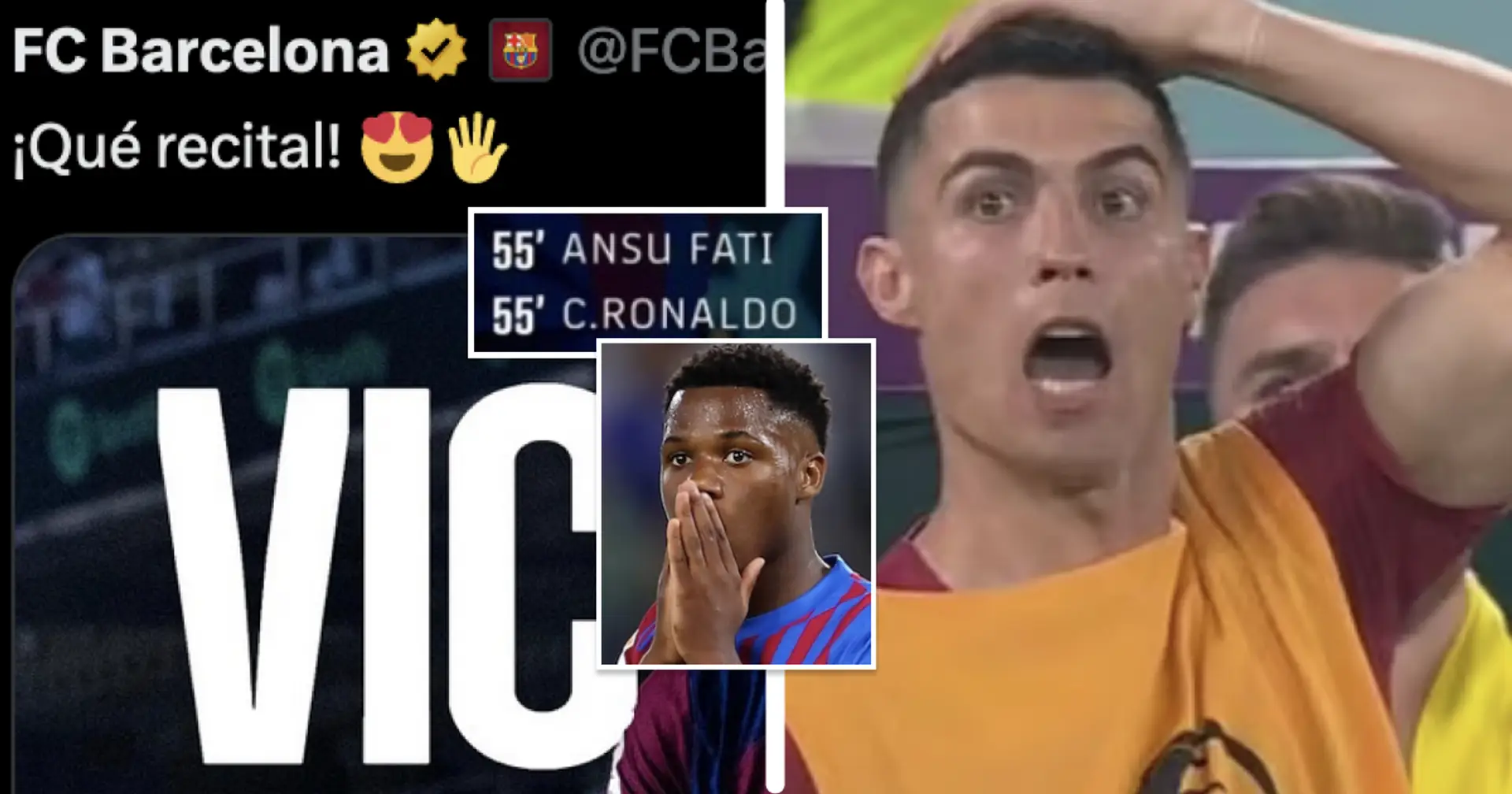 La cuenta oficial del Barcelona menciona a Cristiano Ronaldo y Ansu Fati tras la victoria vs Real Betis