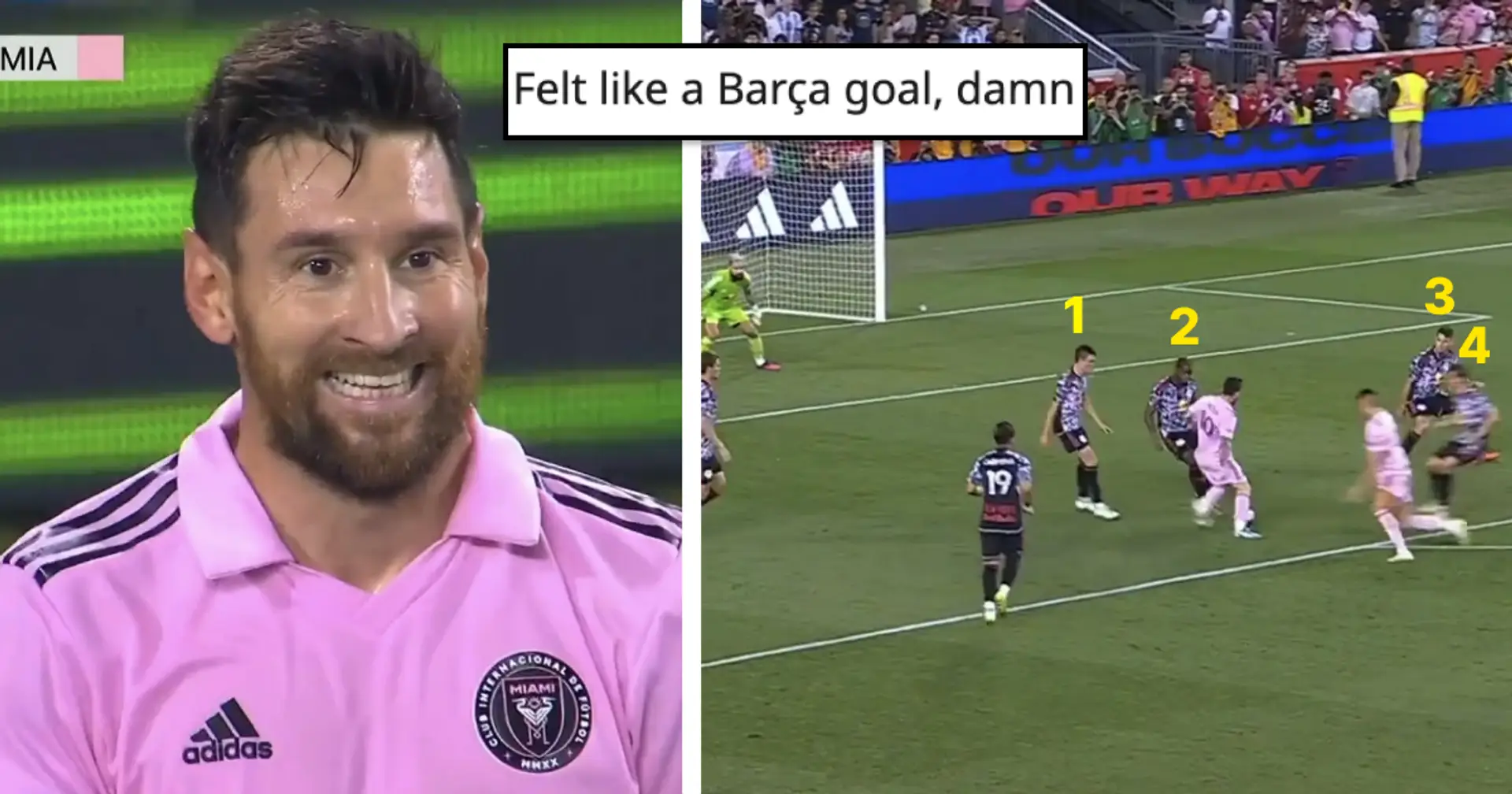 'How the f*** did he see that?!': Fans react to Messi's debut MLS goal – all 3 Barca legends involved