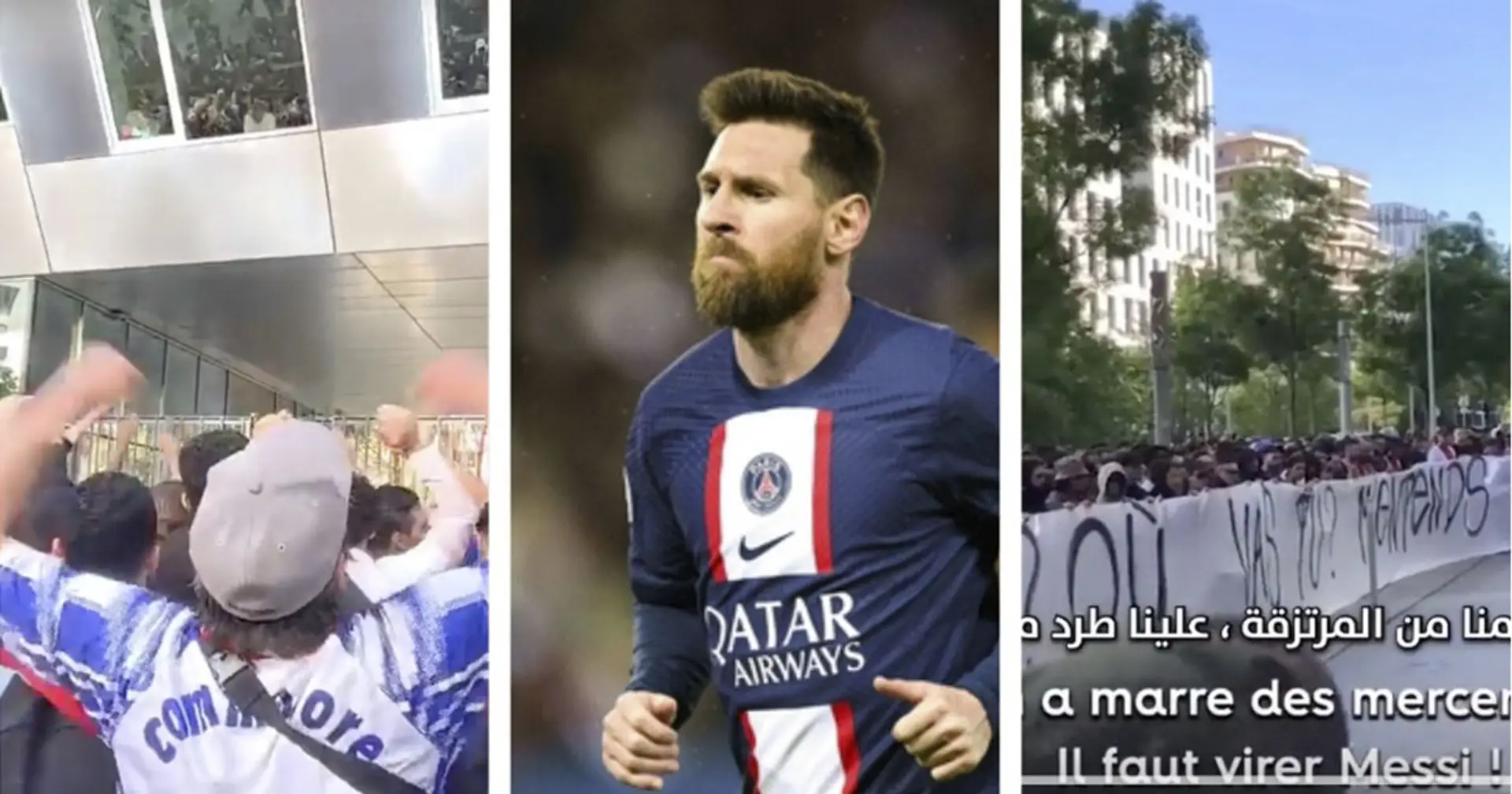 "Messi ist der Sohn einer Hure": PSG-Fans demonstrieren nach Leos Sperre-Skandal vor dem Büro des Klubs 🤬