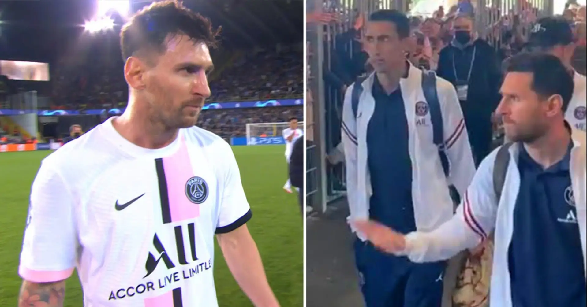 Las cámaras pillan un incómodo momento con Messi y Di María en la derrota del PSG