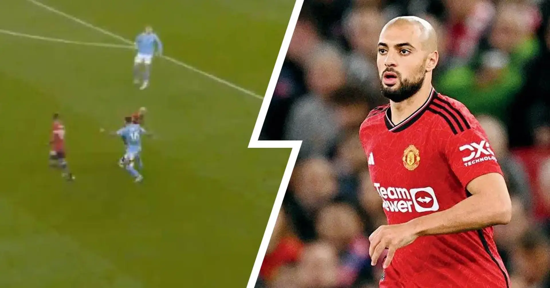 Sofyan Amrabat clumsily gives away ball leading to Erling Haaland's goal
