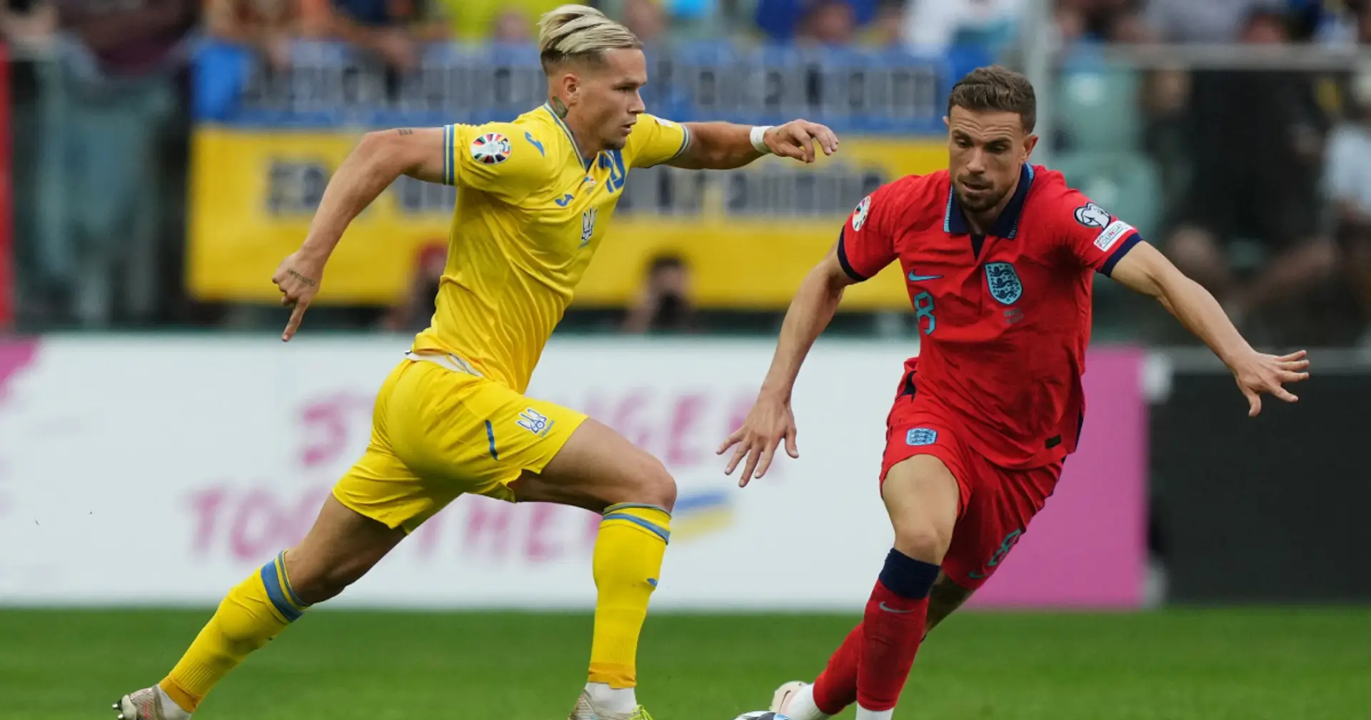 Mykhailo Mudryk hobbles off the pitch in Ukraine's Euro qualifier vs England