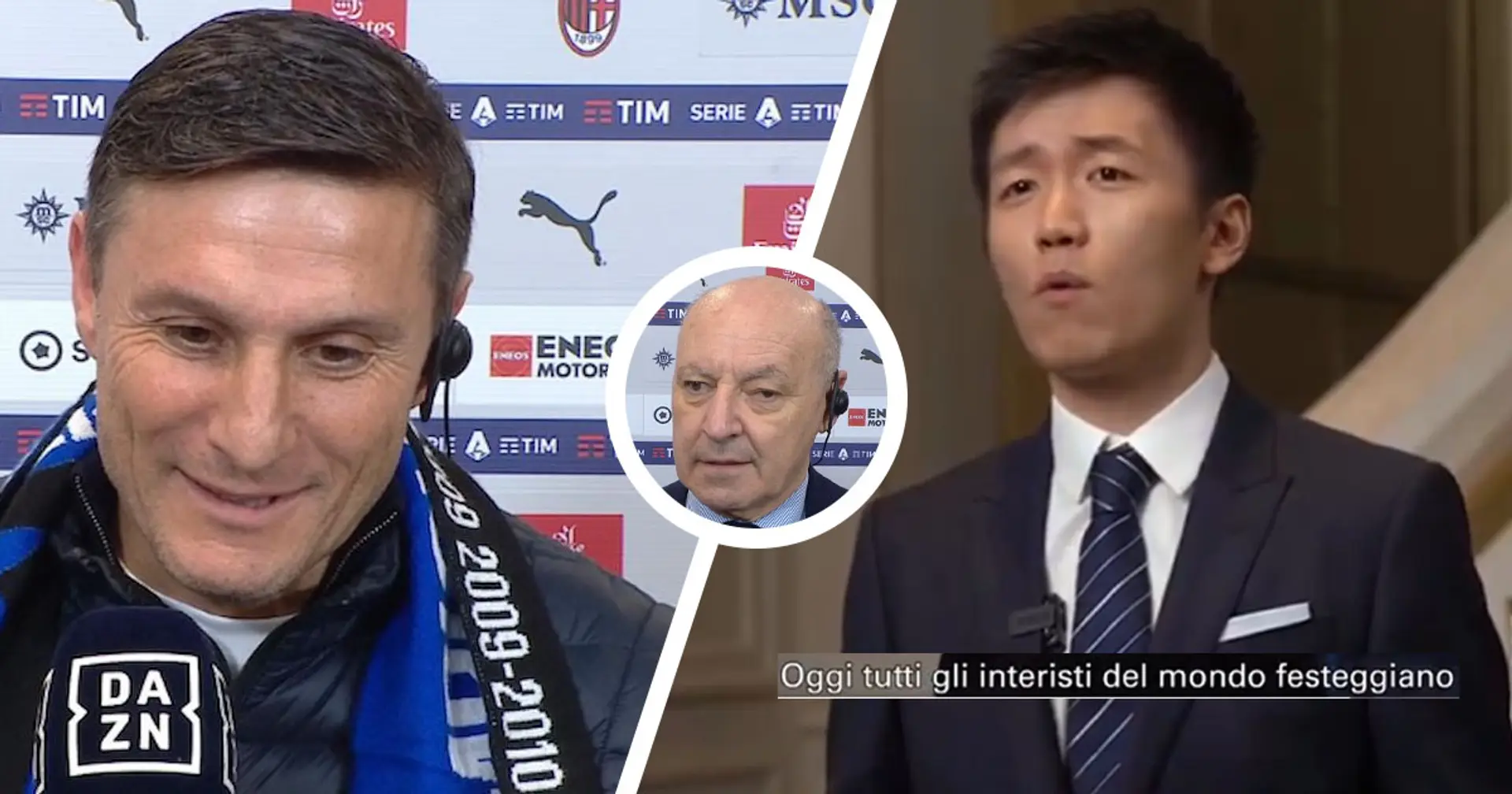 Steven Zhang, Beppe Marotta e Javier Zanetti in estasi per lo Scudetto 23/24 dell'Inter: "Risultato storico e fenomenale"