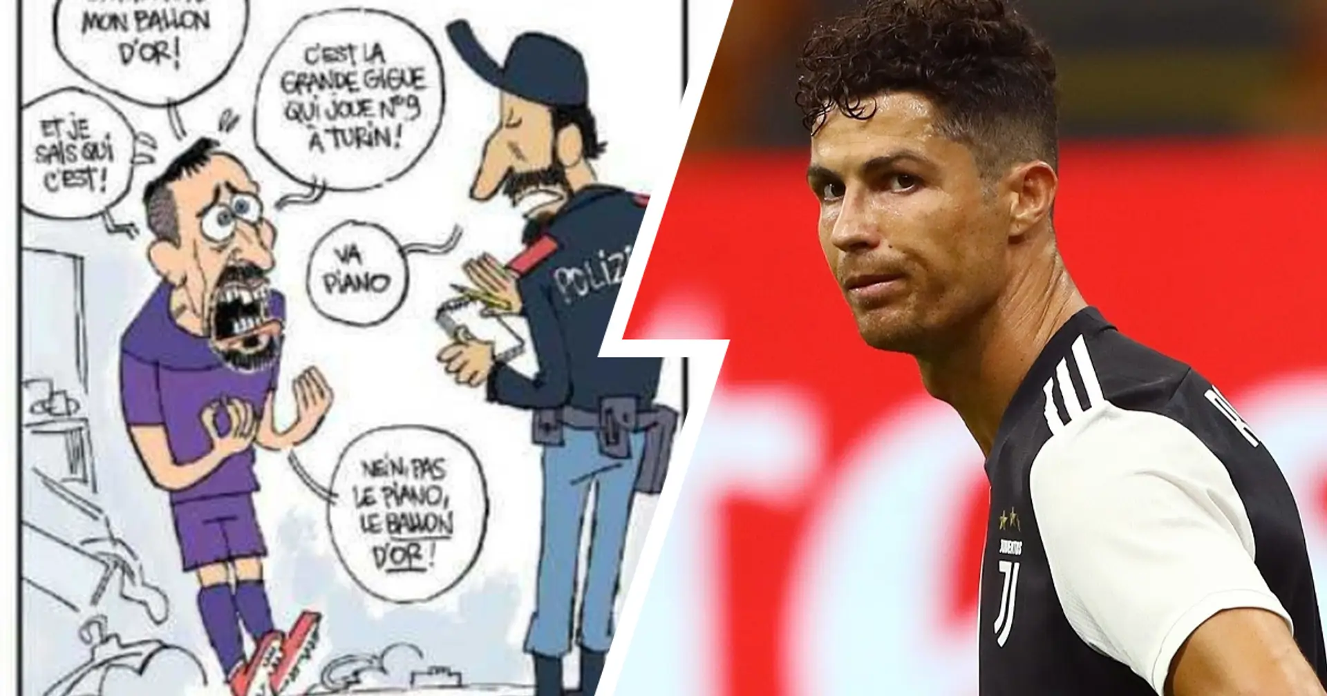 L'Equipe ironizza sul furto subito da Franck Ribery: nella vignetta satirica il ladro diventa Cristiano Ronaldo