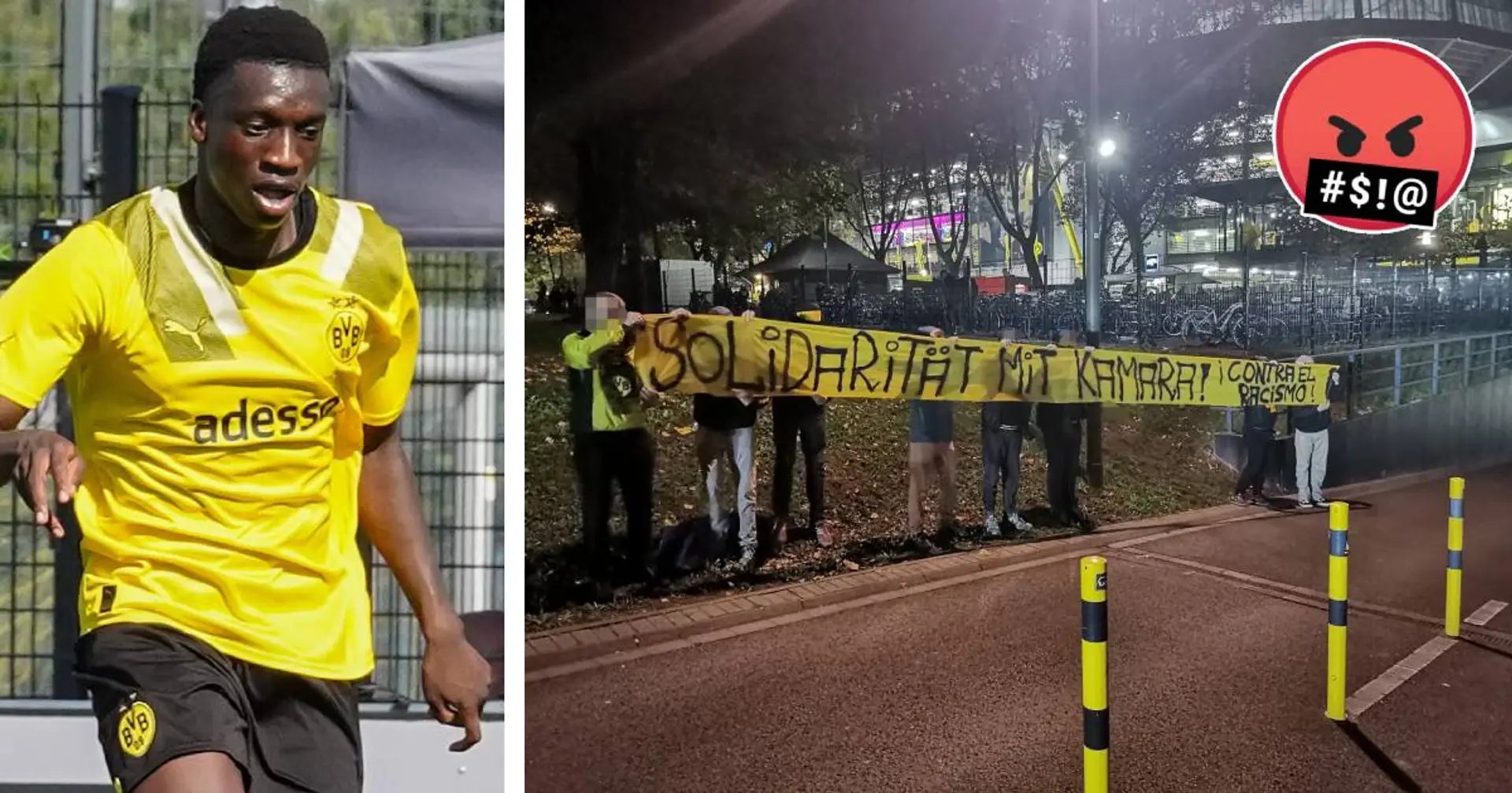 Totale Unverschämtheit: UEFA verbietet den BVB-Fans, das Spruchband "Solidarität mit Kamara!" ins Stadion zu bringen