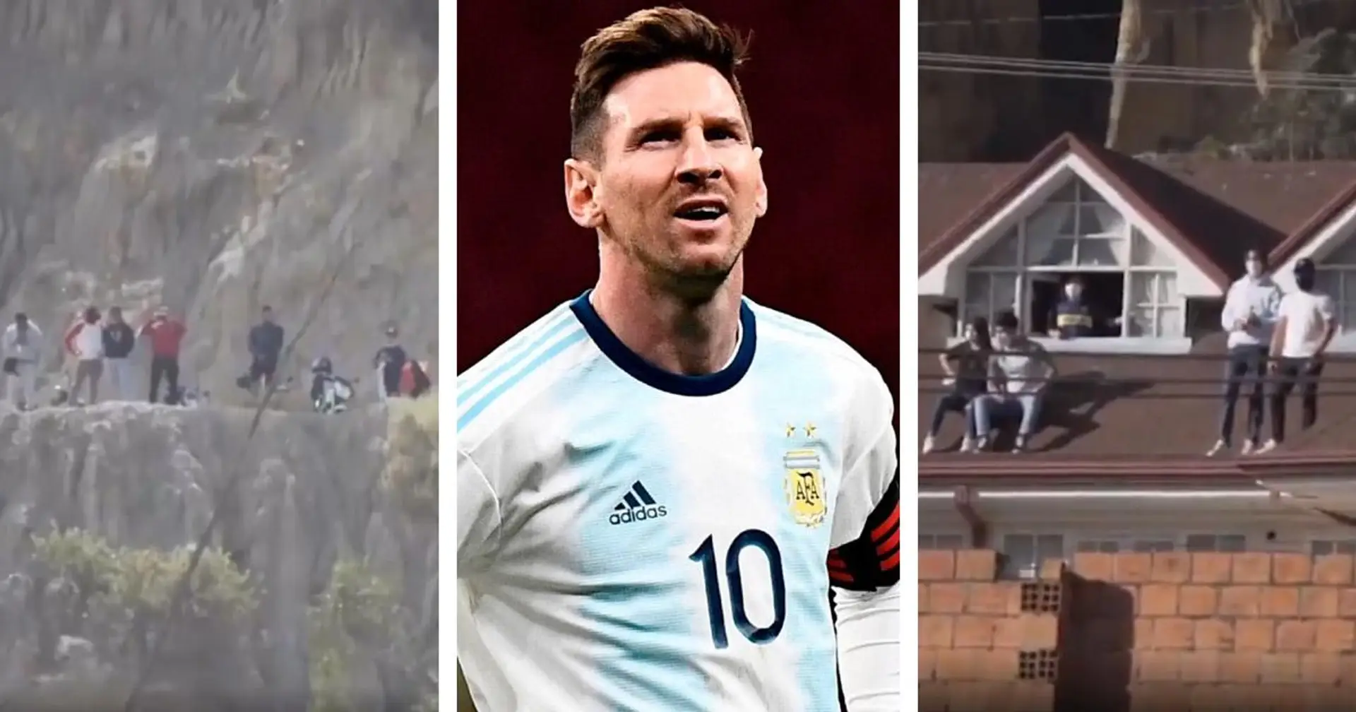 Randonnée dans les montagnes ou debout sur les toits: les fans boliviens prêts à risquer des vies pour voir Leo Messi