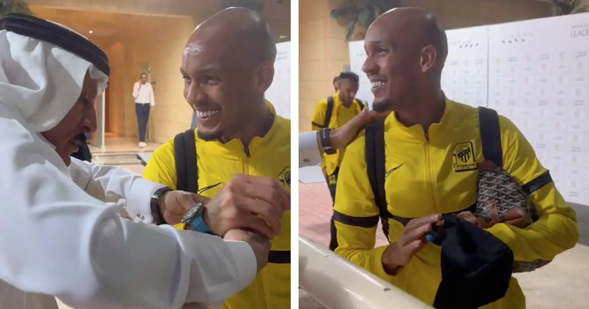 Fabinho gifted Rolex by fan in Saudi Arabia – he drops it immediately (video)