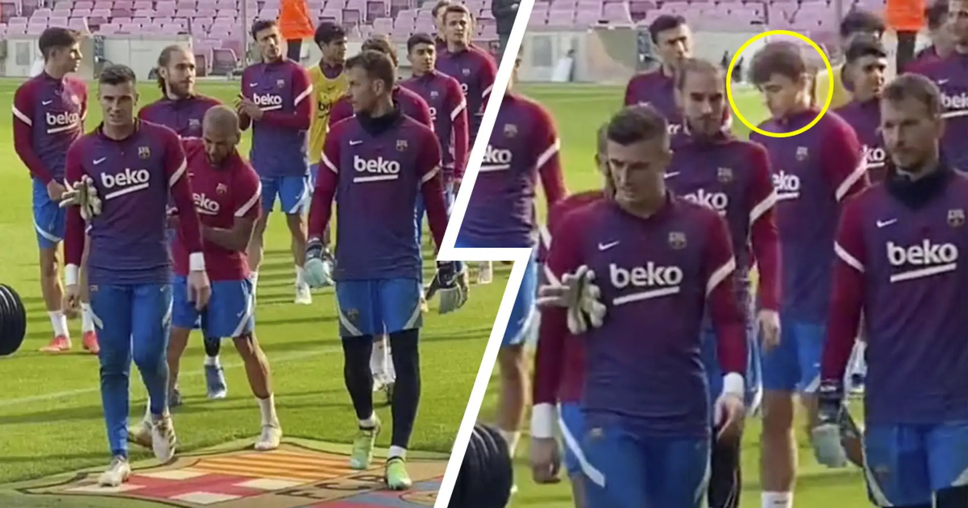 Caught on camera: Dani Alves' brilliant gesture repeated by Nico in training