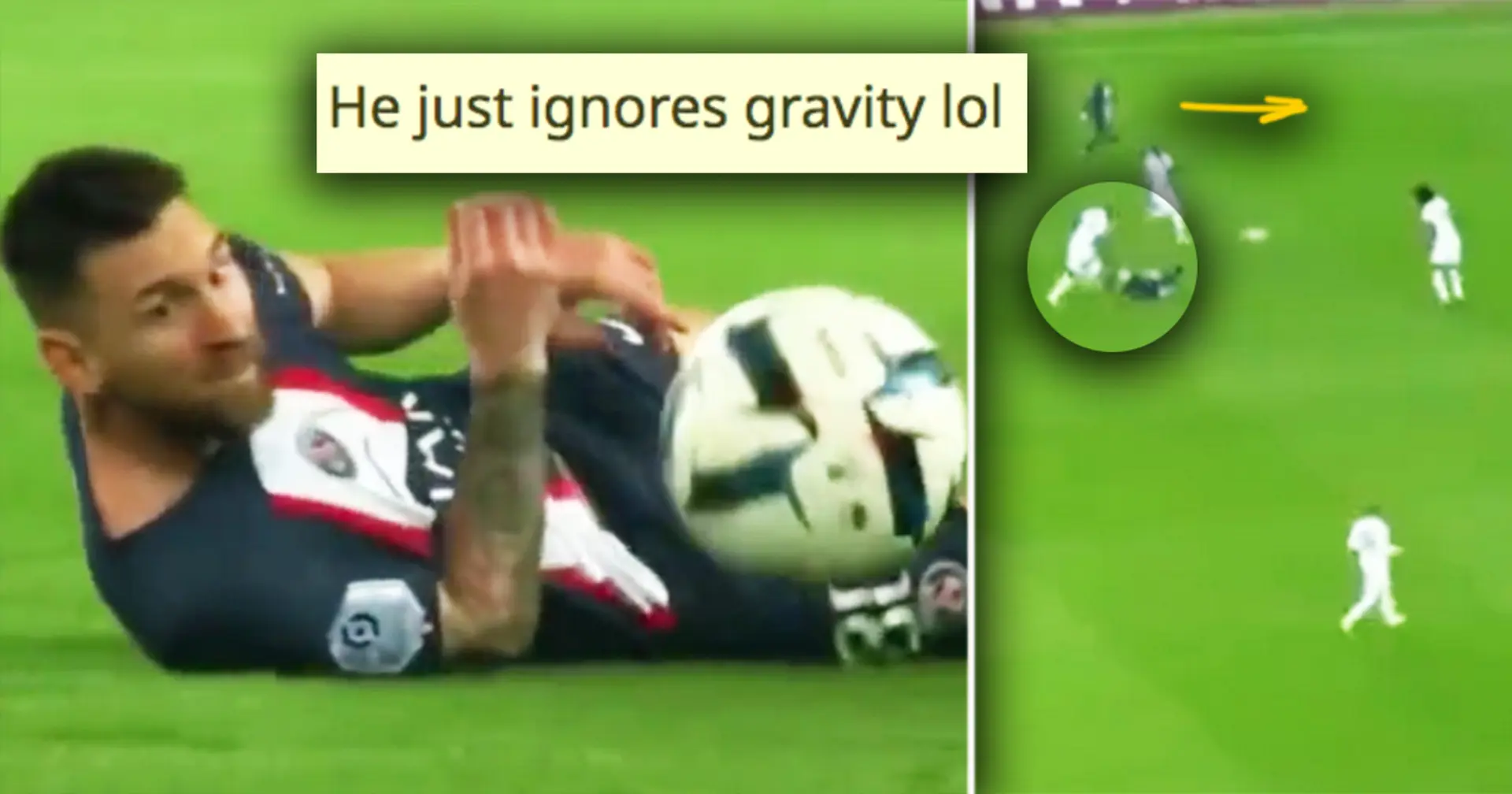 Messi provides Neymar with line-breaking pass while on the ground, fans react