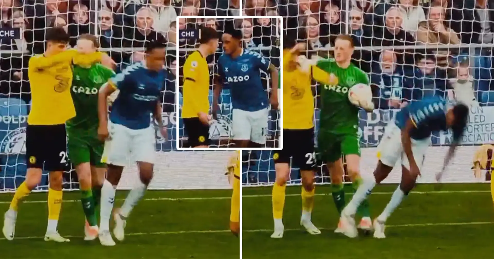 Yerry Mina embarrasses himself with hilarious theatrics in Everton's win over Chelsea