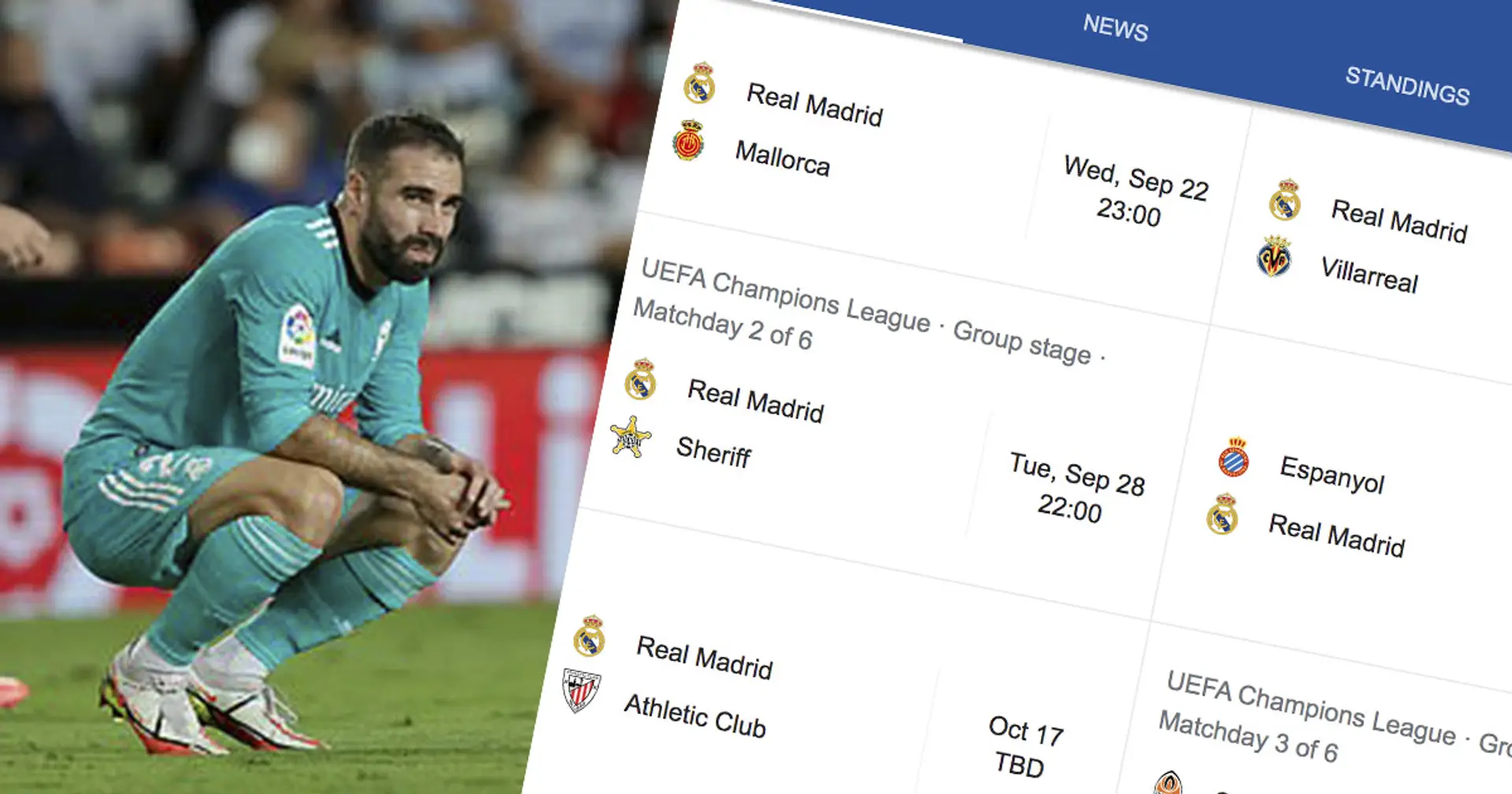 Revealed: How many games Carvajal is set to miss through injury
