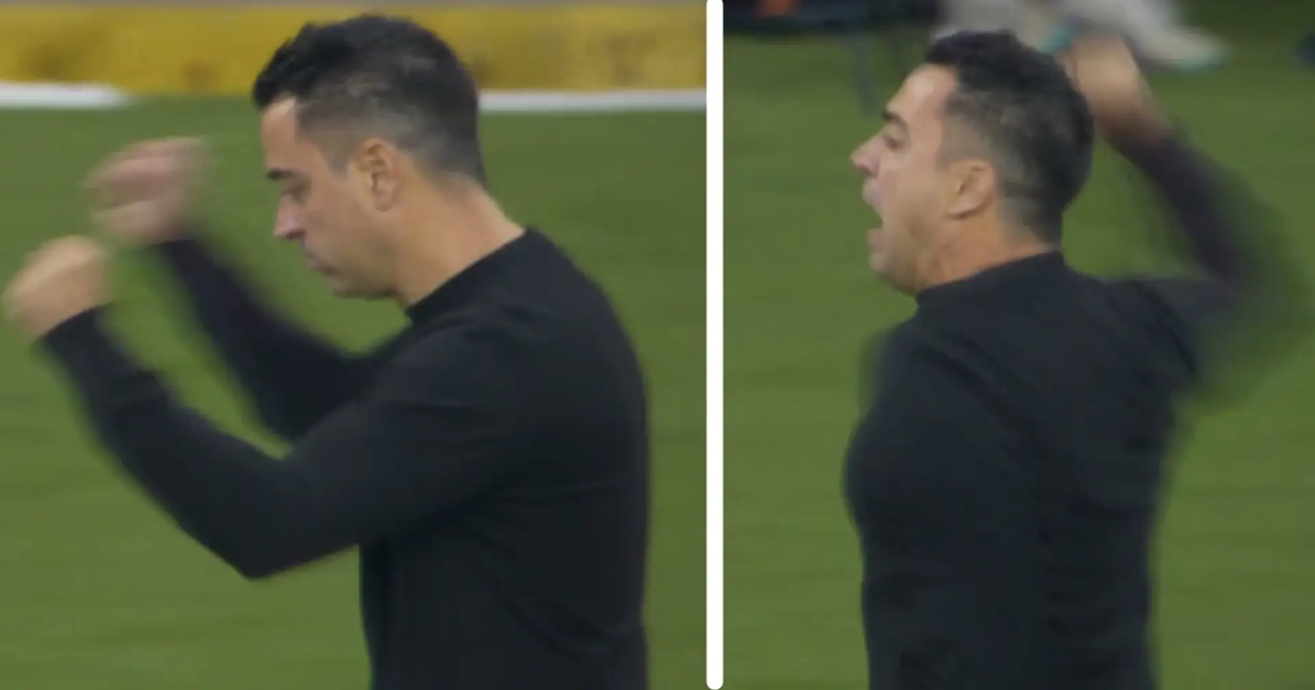 La loca reacción de Xavi tras el gol de empate de Lewandowski ante el Alavés captada por la cámara