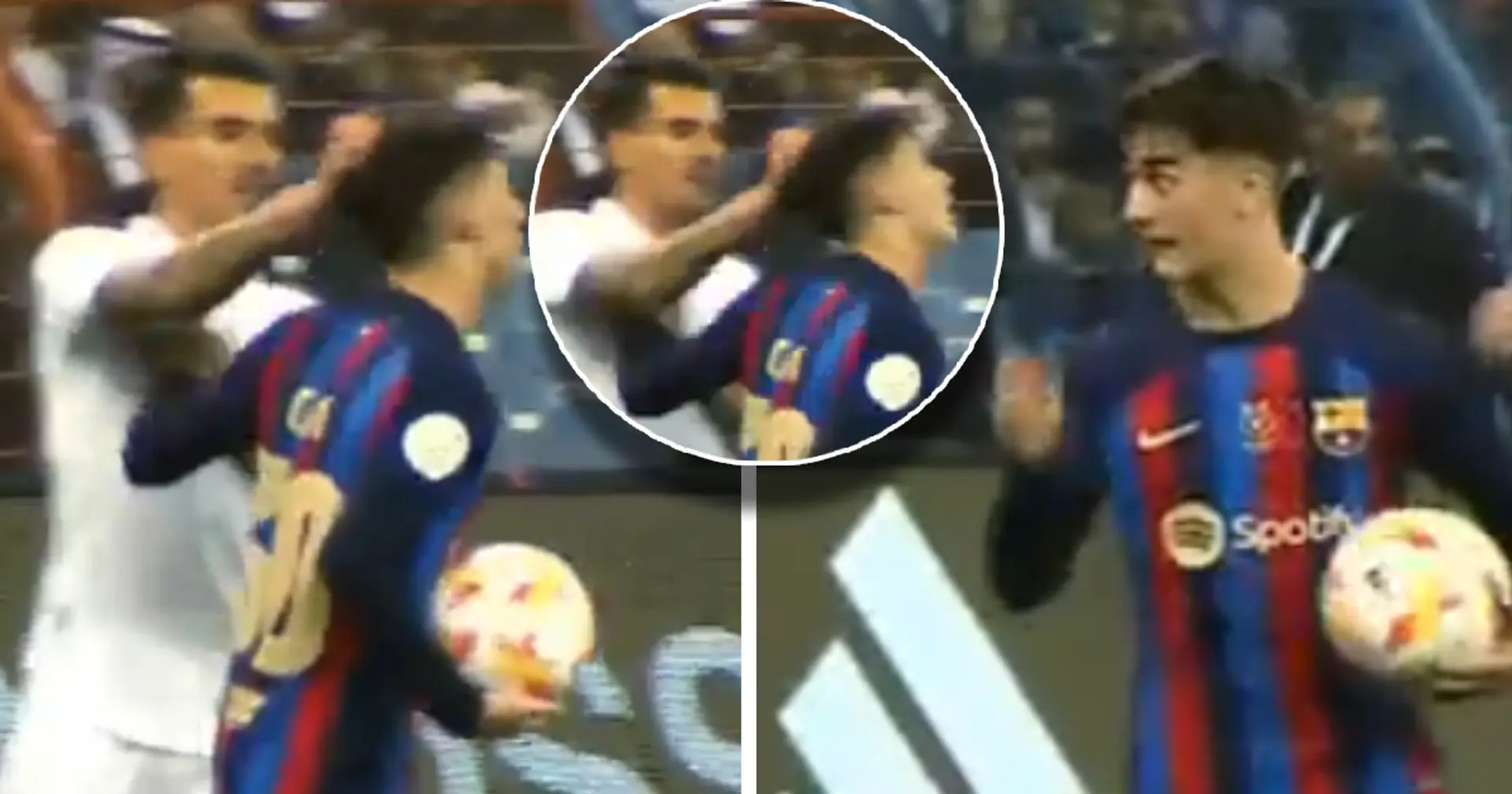 Gesichtet: Mittelfeldspieler von Real Madrid zieht Gavi ohne Provokation an den Haaren - und entgeht einer gelben Karte
