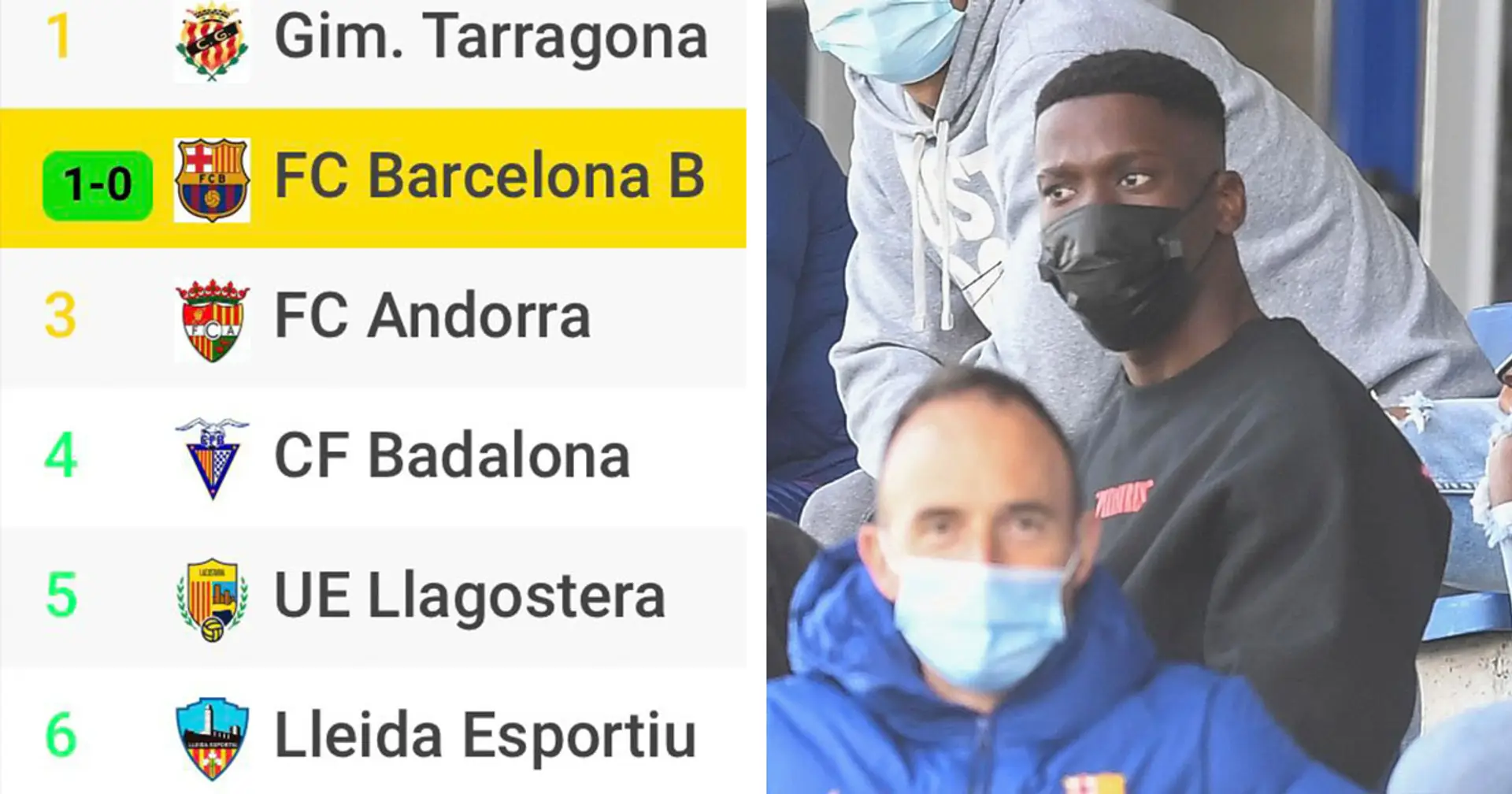 Immersed in football 24/7: Ilaix Moriba watching Barca B clash from stands