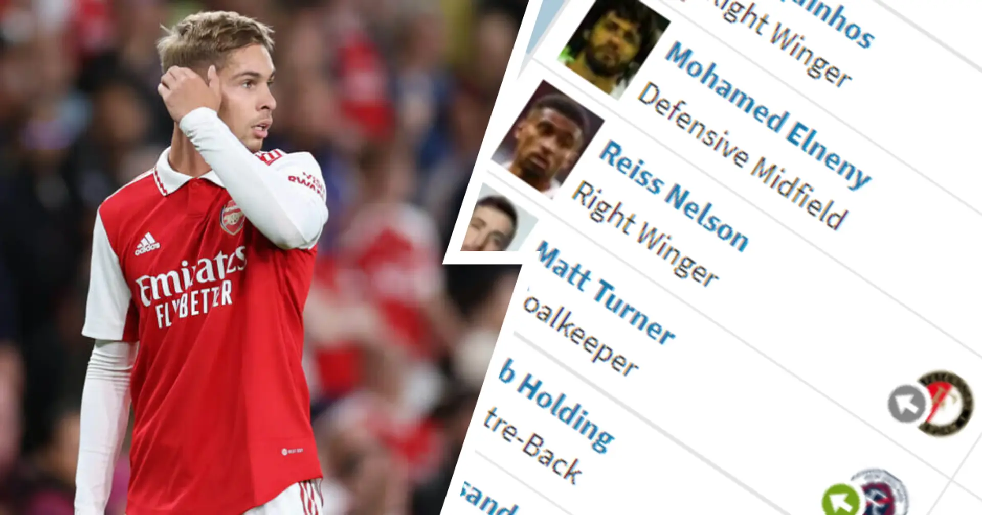 Smith Rowe, Elneny & more: Arsenal players with least minutes played so far this season