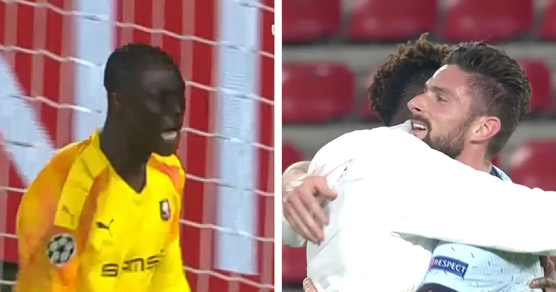 Cry of anguish!: The moment Rennes 'keeper Gomis realized Chelsea had won