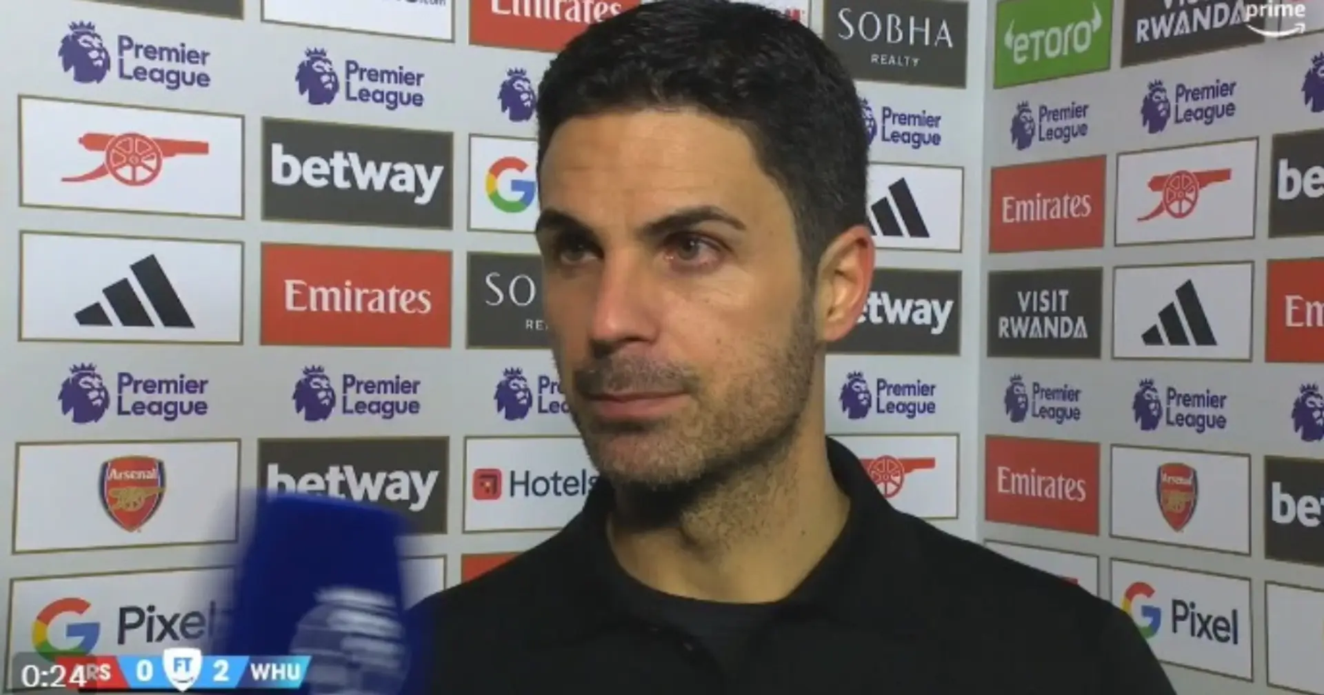 'We couldn't get what we deserved': Mikel Arteta frustrated by West Ham result