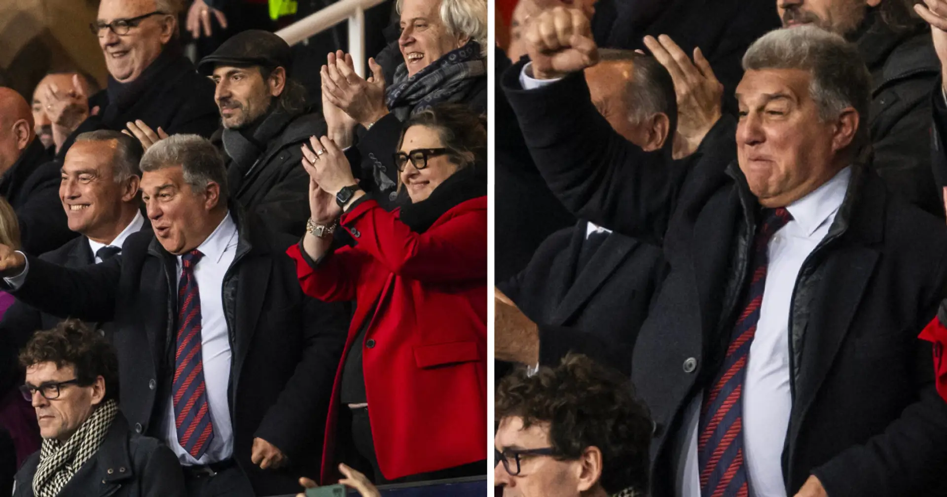 Aperçu : les dirigeants du Barça et le président Laporta célèbrent la victoire contre Naples