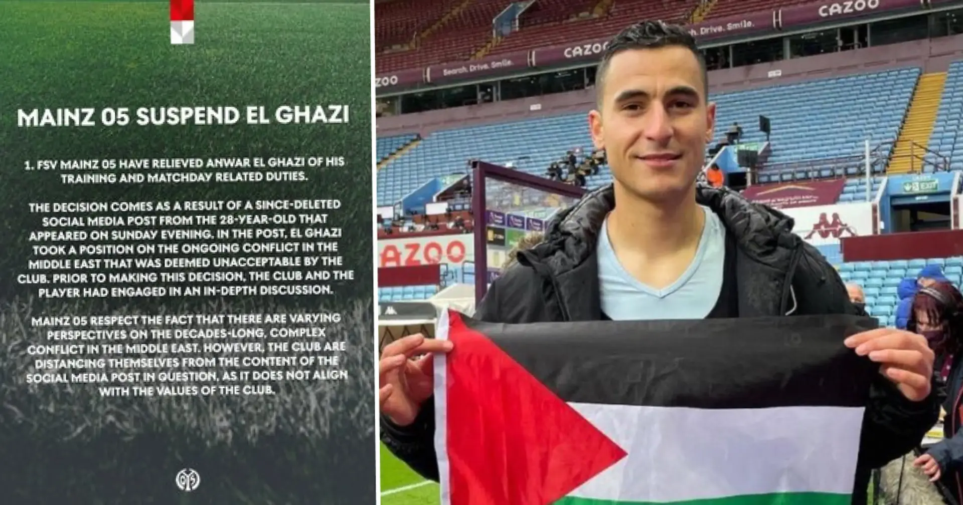Il Mainz sospende El Ghazi dopo un post sui social 'pro-Palestina'
