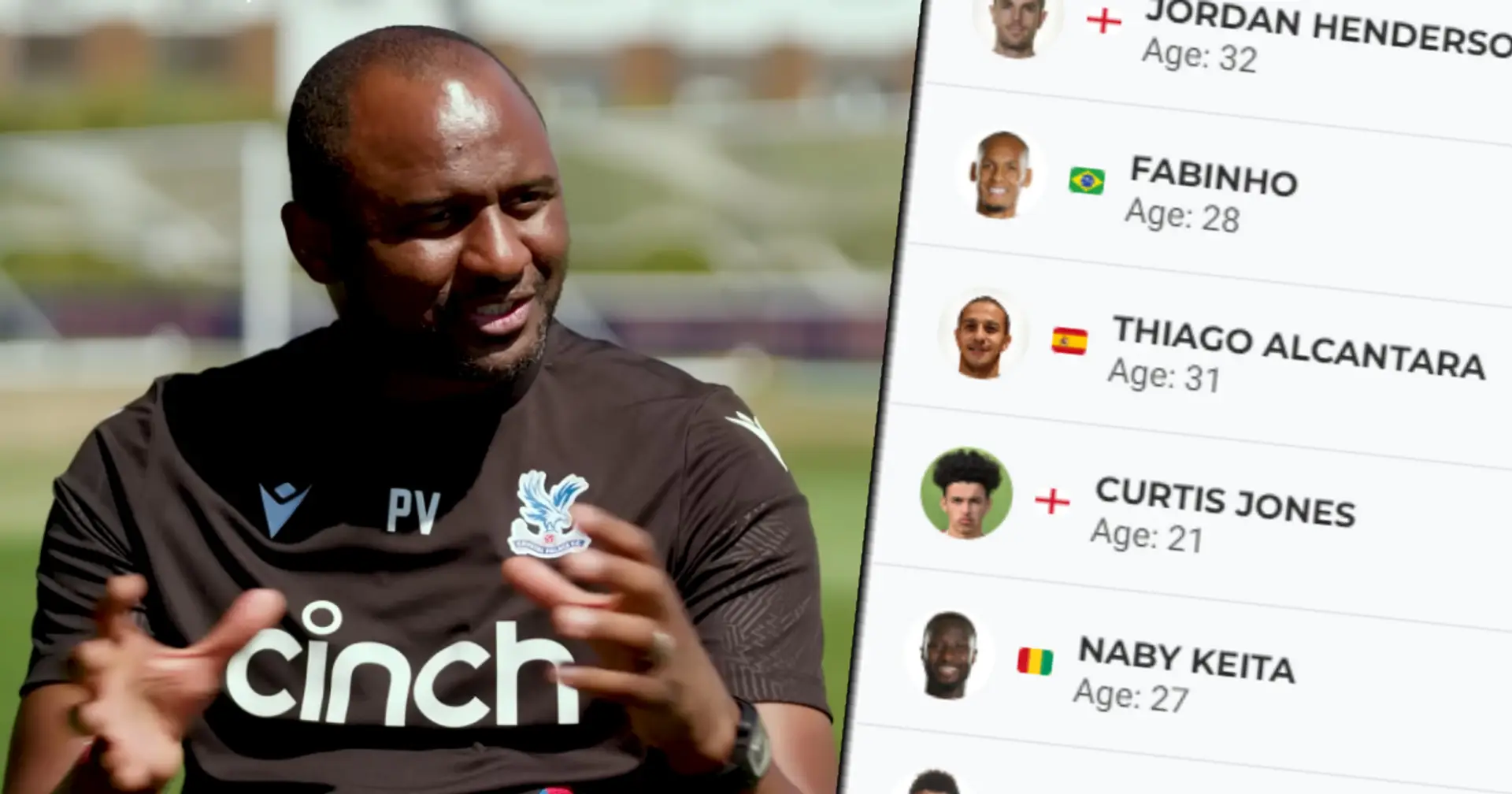Patrick Vieira names 3 players most similar to him as a player – one plays at Liverpool