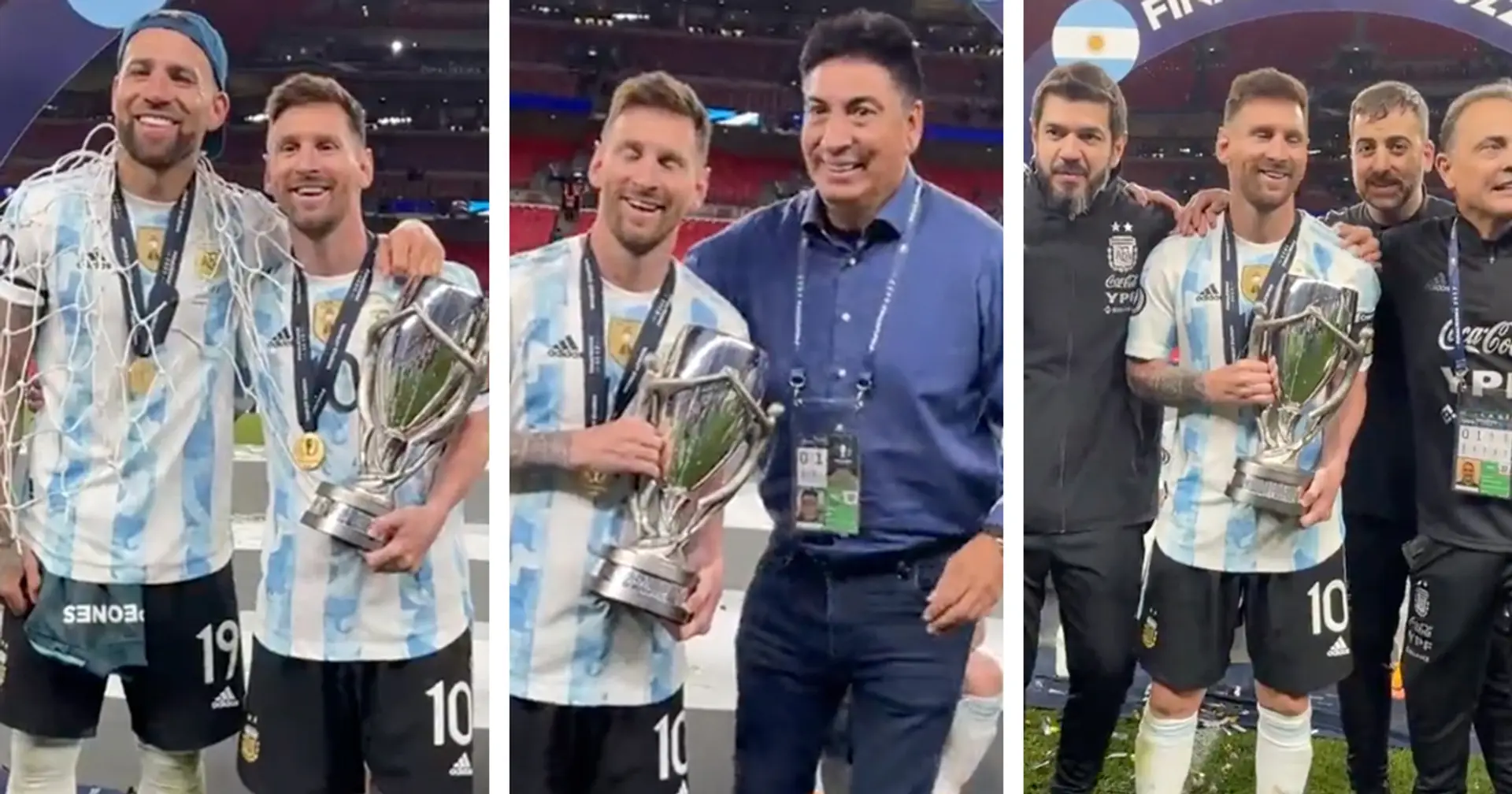 Some things don't change: Almost every player AND staff member takes pic with Messi after Finalissima