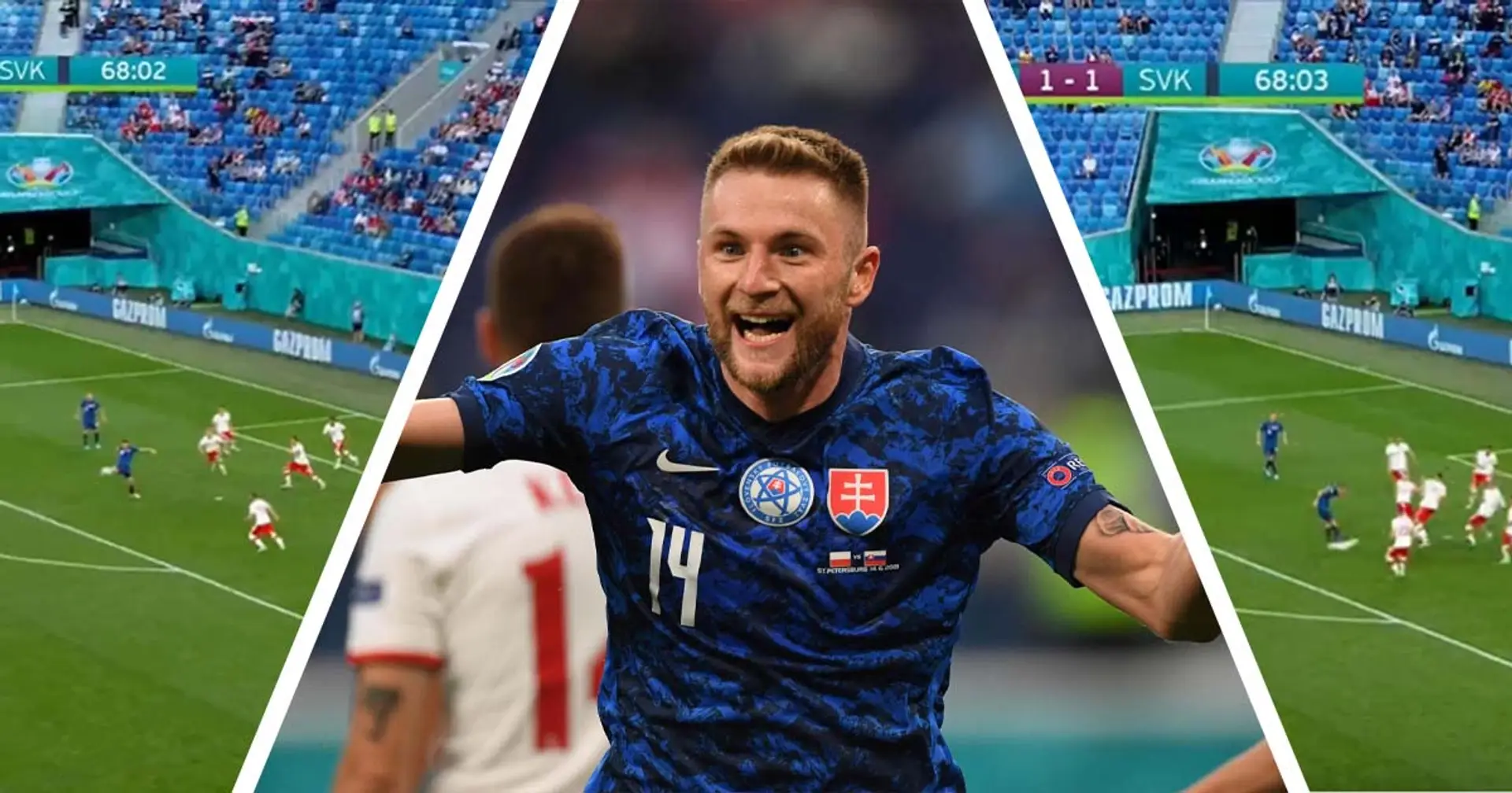 Skriniar protagonista con la Slovacchia agli Europei: l'eurogol del difensore dell'Inter in 3 istantanee