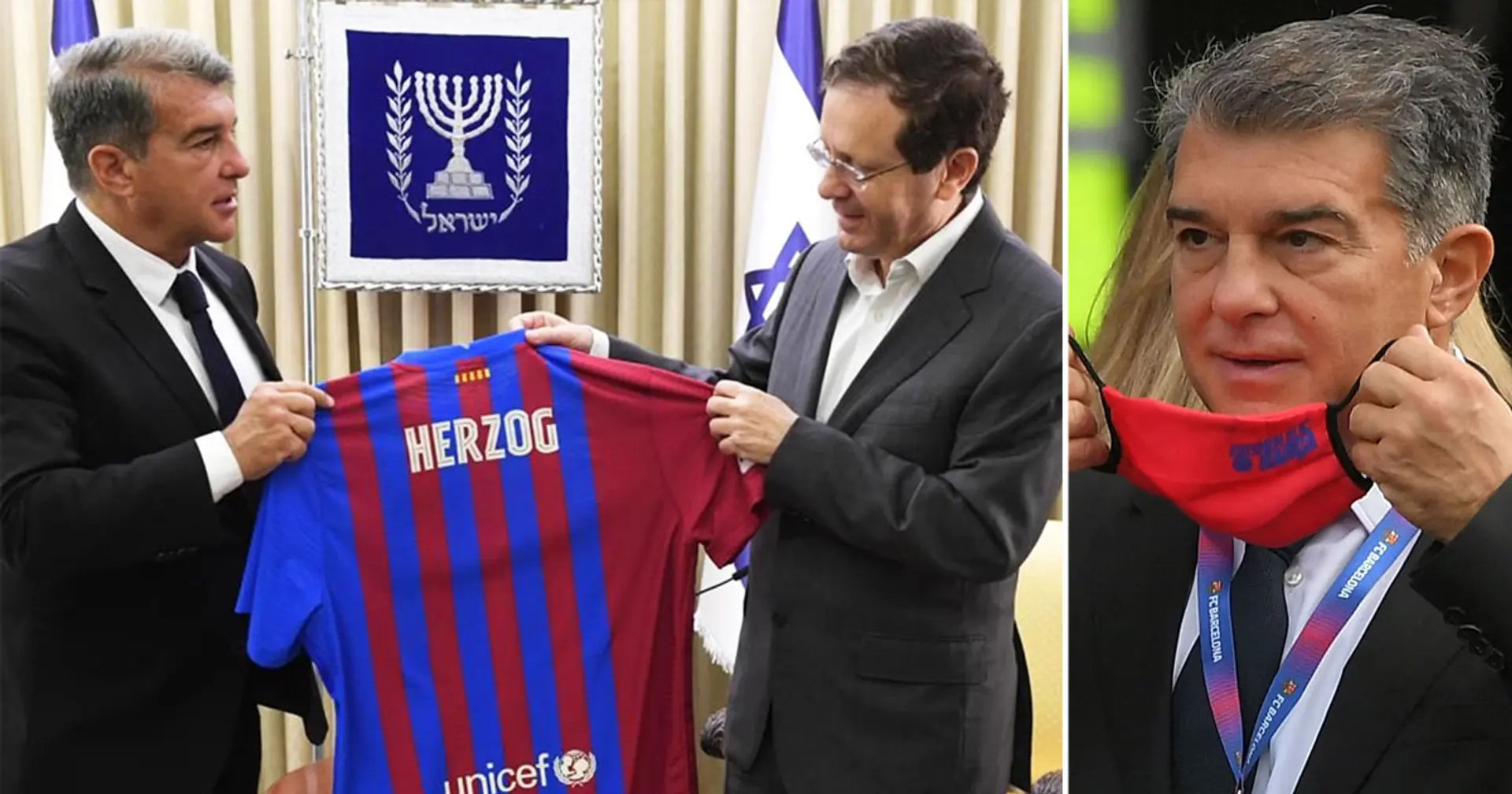 "Je ferai tout mon possible pour que le Barça joue à Jérusalem": Laporta au président israélien